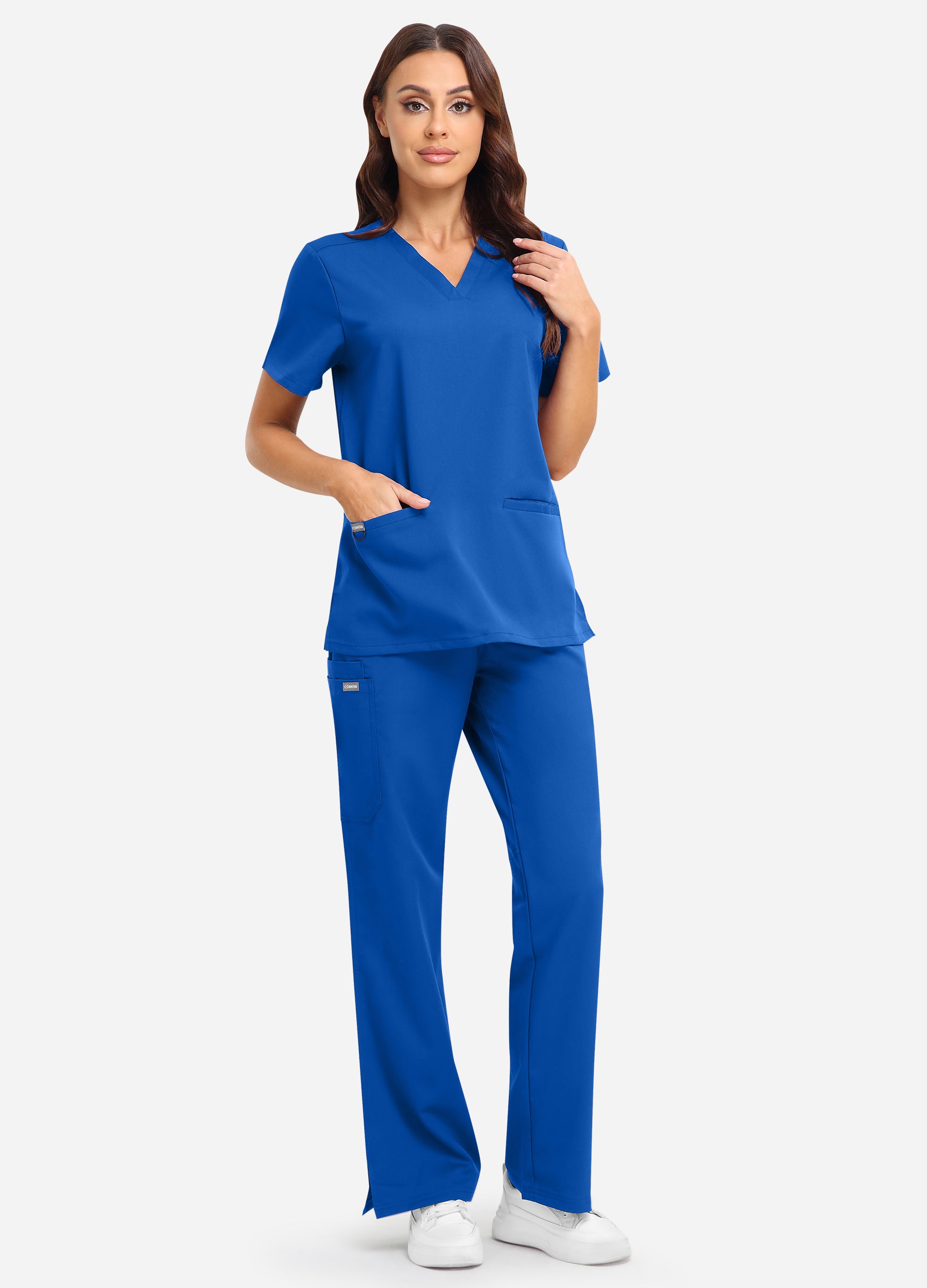 Pantalón médico cargo con 4 bolsillos para mujer