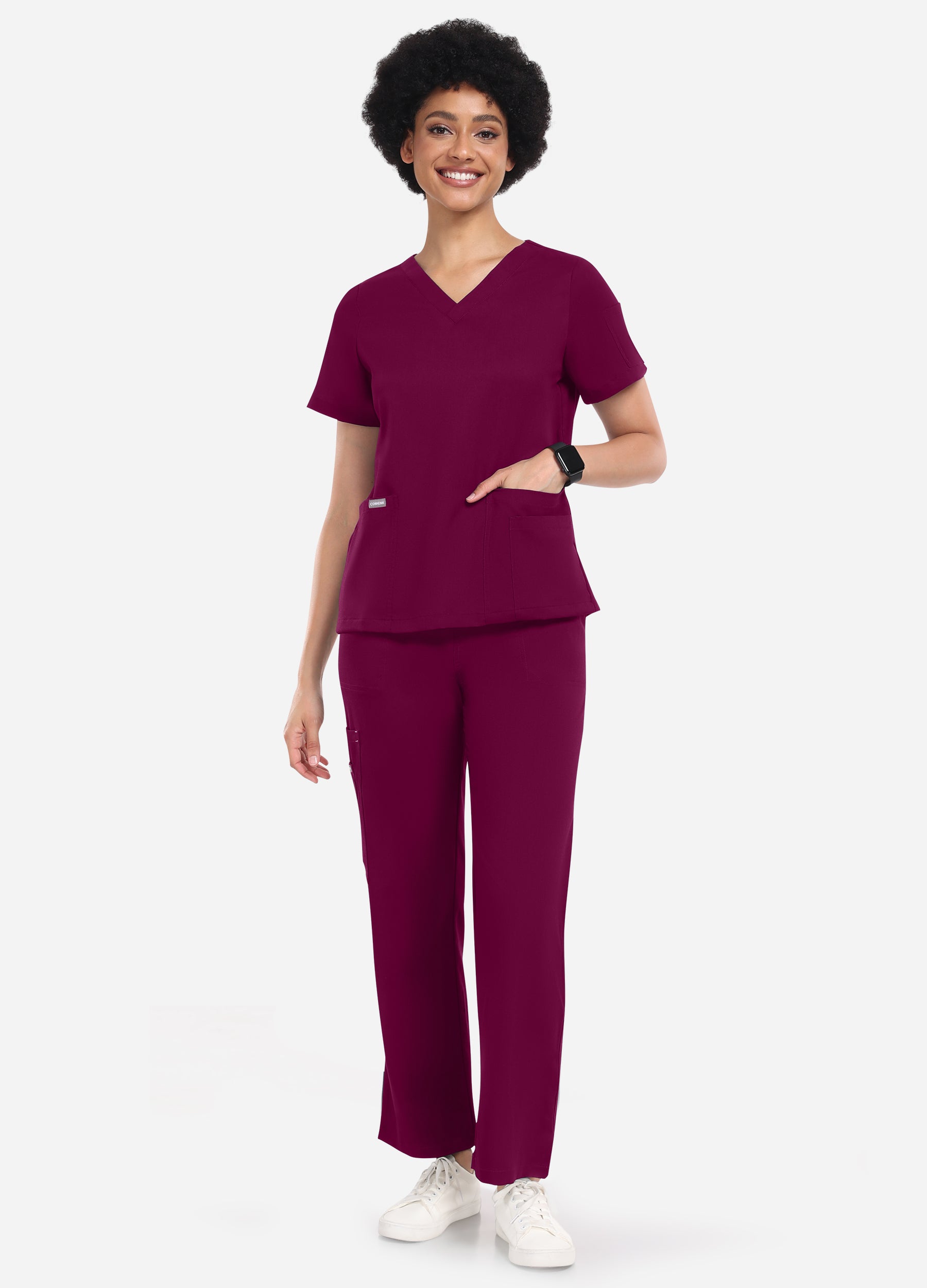 Pantalón médico cargo de 6 bolsillos para mujer