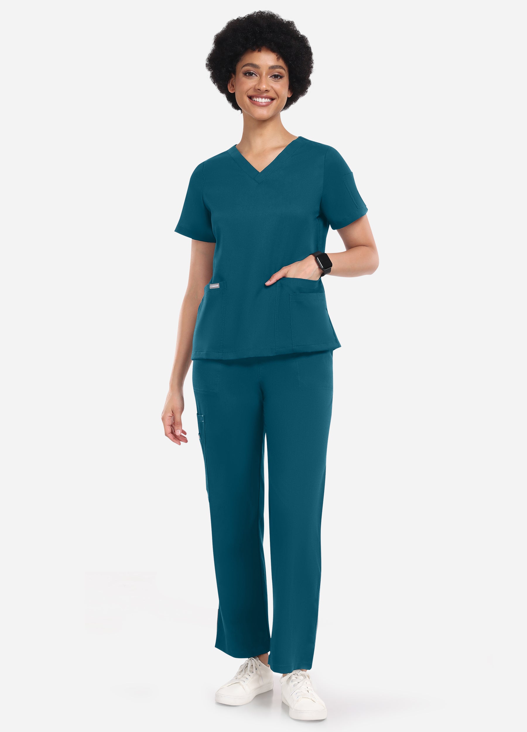 Pantalón médico cargo de 6 bolsillos para mujer