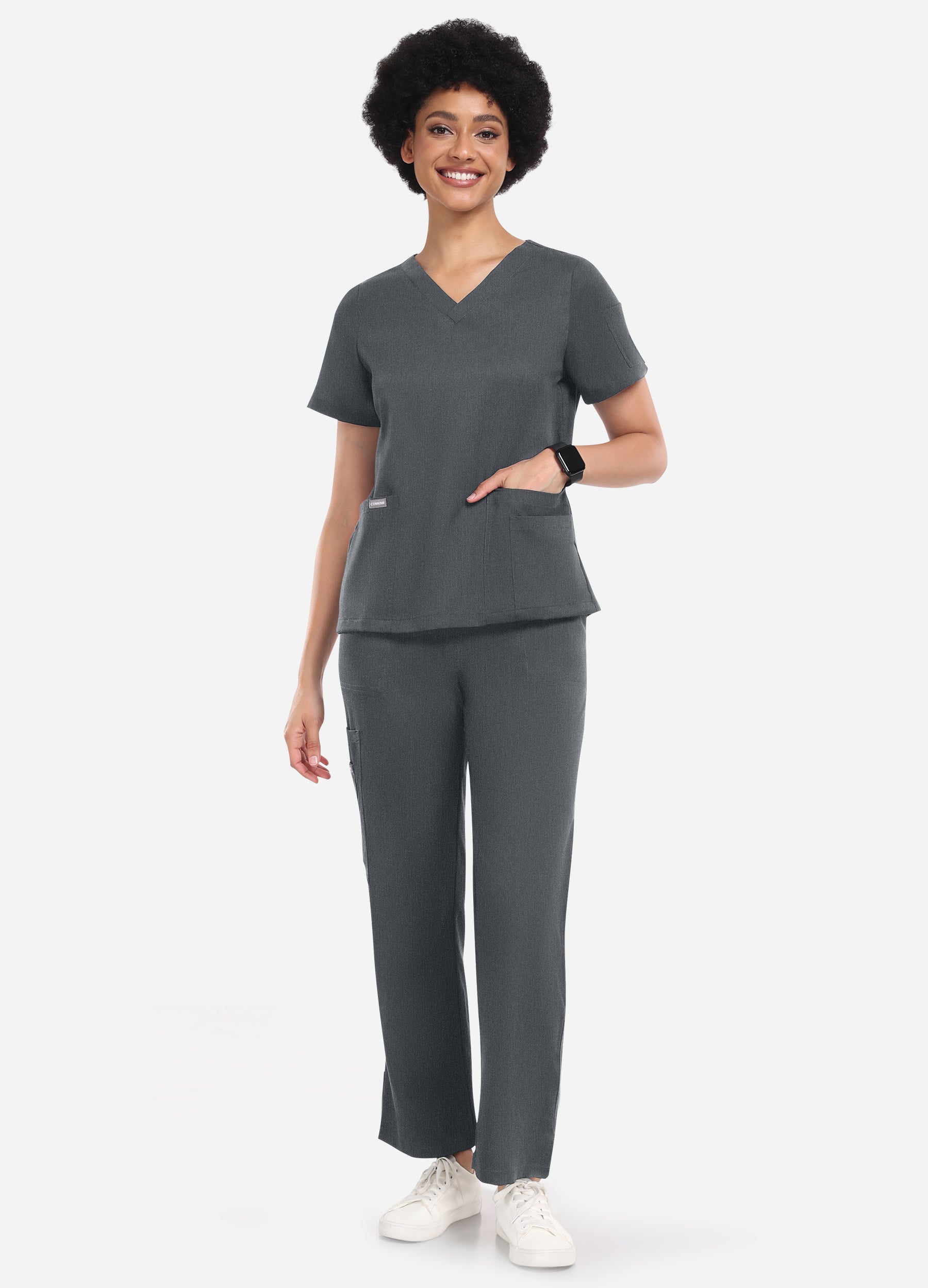 Pantalón médico cargo de 6 bolsillos para mujer