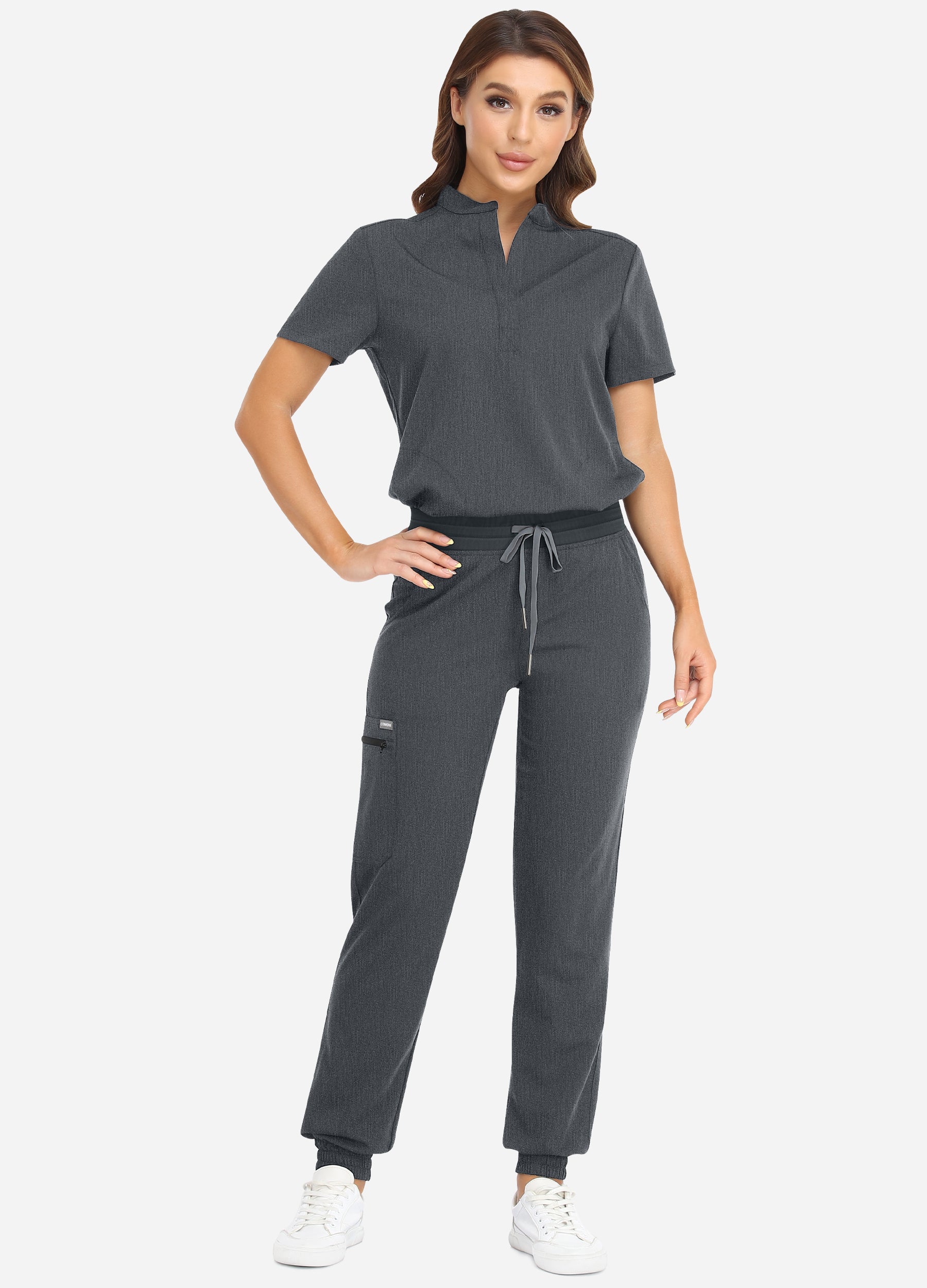 Pantaloni da jogging da donna per il tempo libero Scrub a 4 tasche