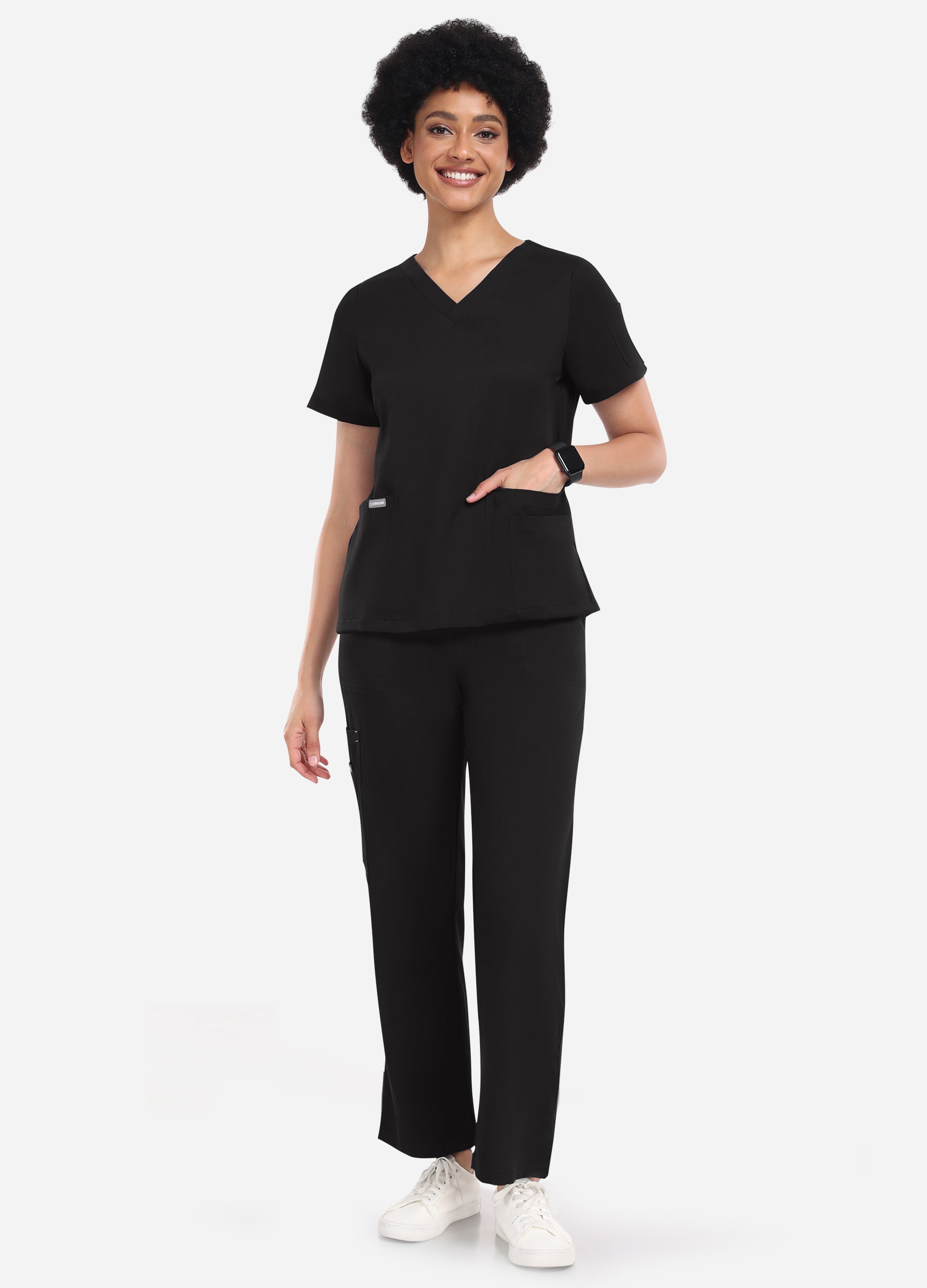 Pantalón médico cargo de 6 bolsillos para mujer