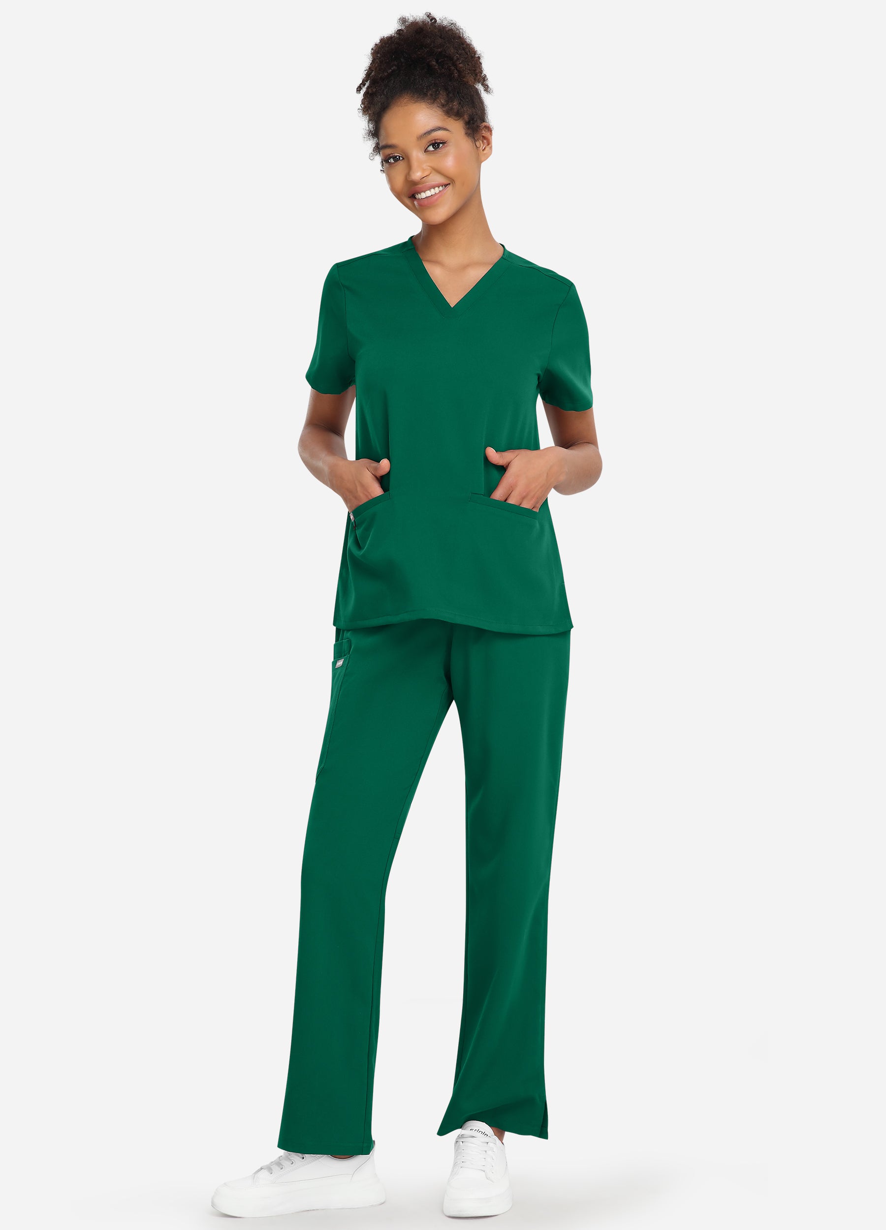 Pantalón médico cargo con 4 bolsillos para mujer