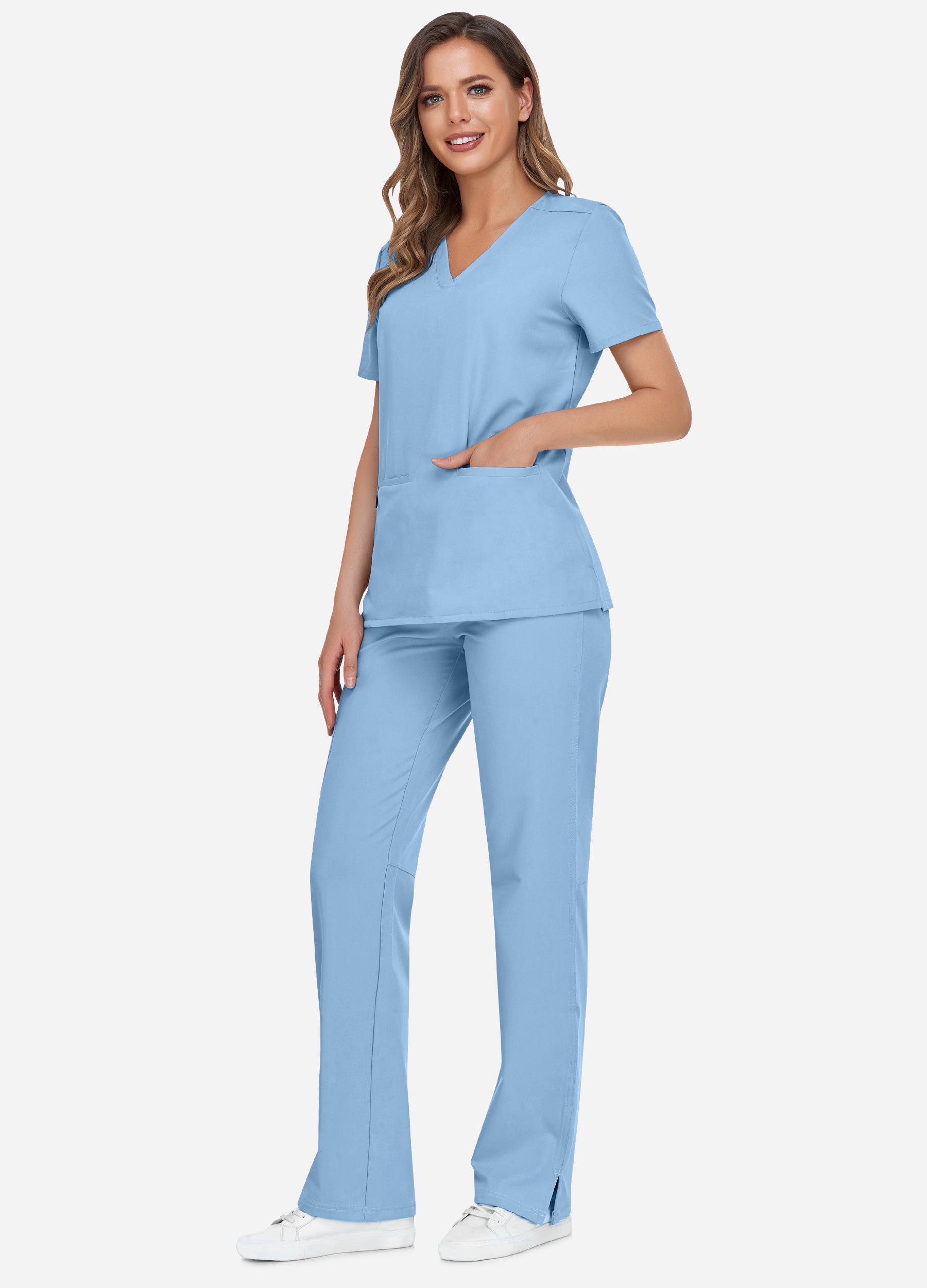 Pantalón médico cargo con 4 bolsillos para mujer