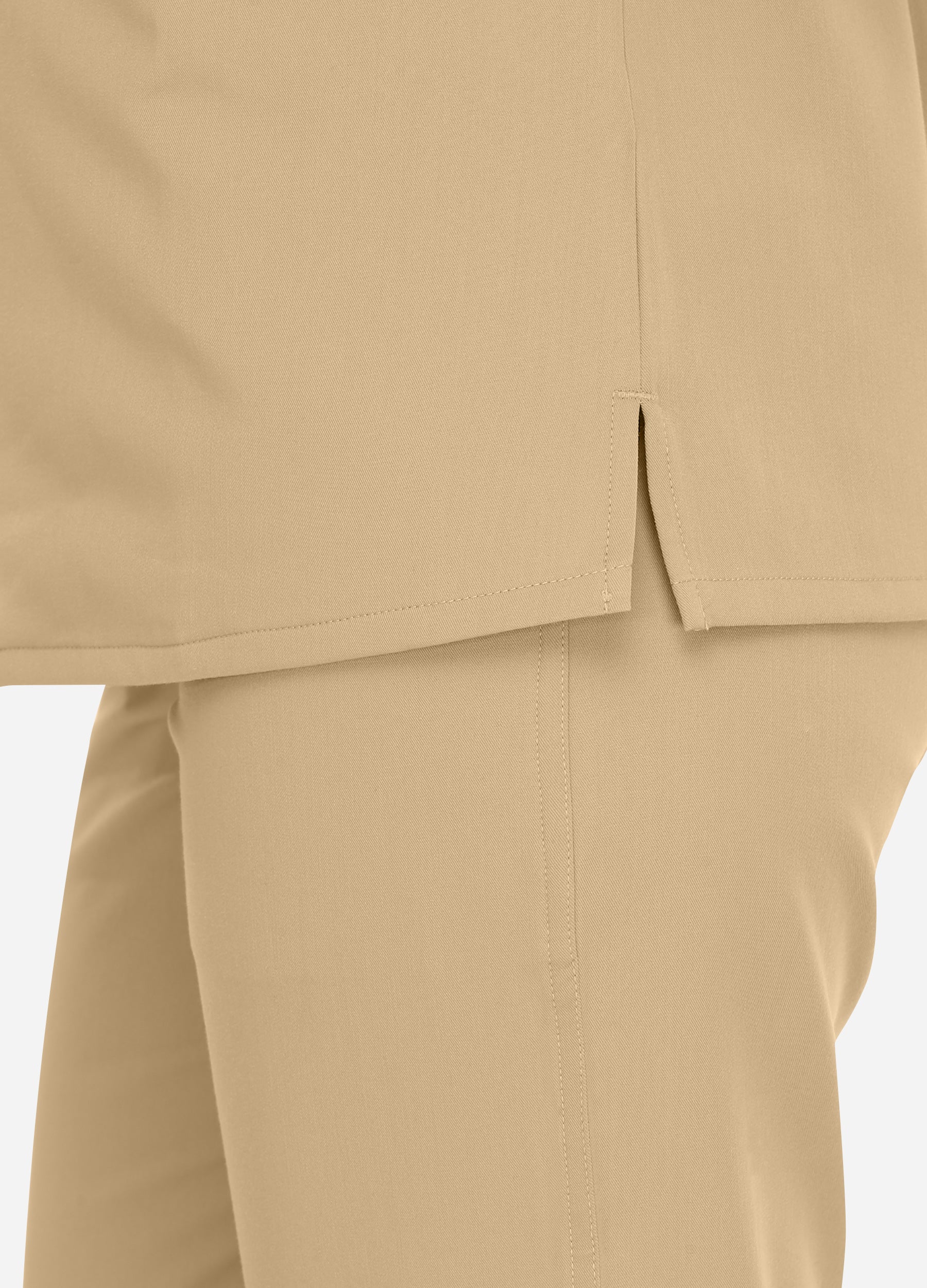 Tailliertes Stretch-Oberteil mit 3 Taschen und V-Ausschnitt für Damen