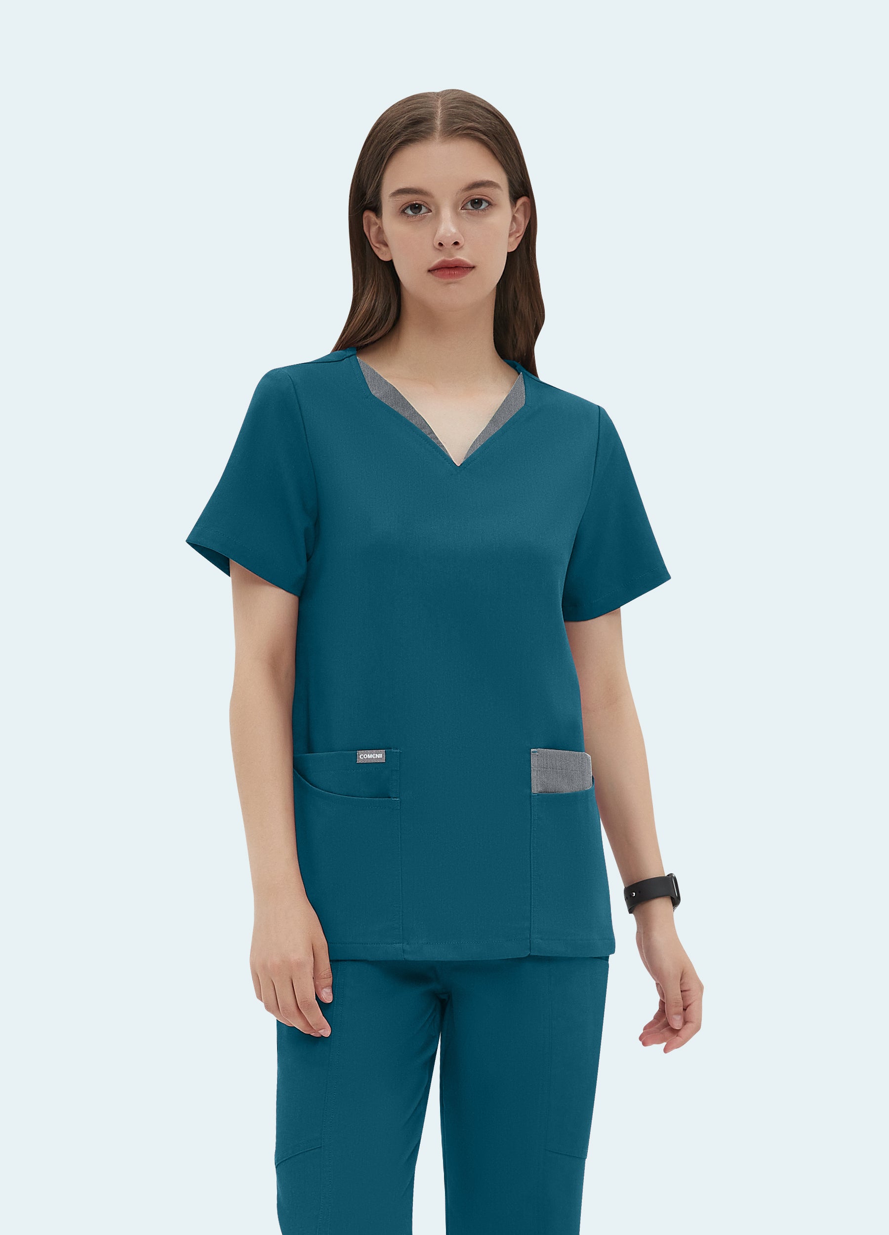 StyleFlex™ Double-Layer Colors Scrub Top