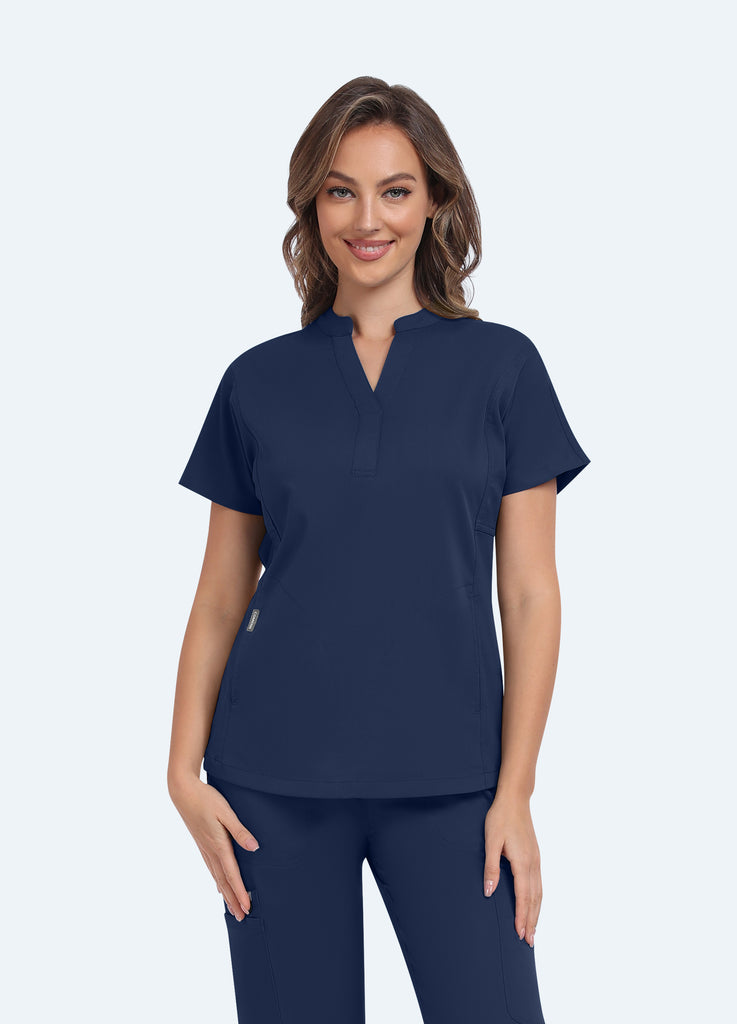 ProEase™ 2-Pocket Collar Scrub Top