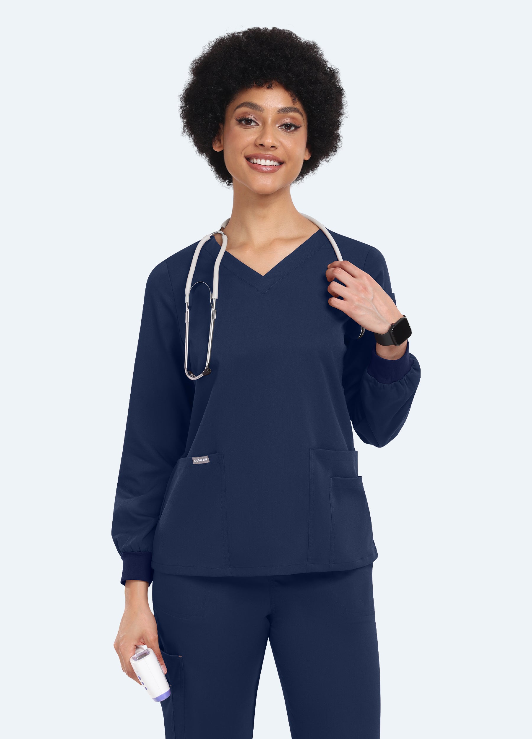 SoftTouch Long Sleeve Scrub Top COMENII