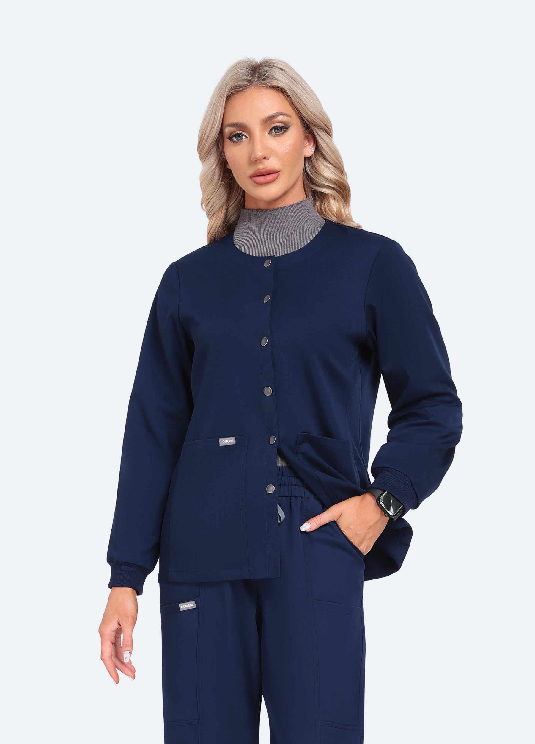 ProEase™ Button Up Scrub Jacket