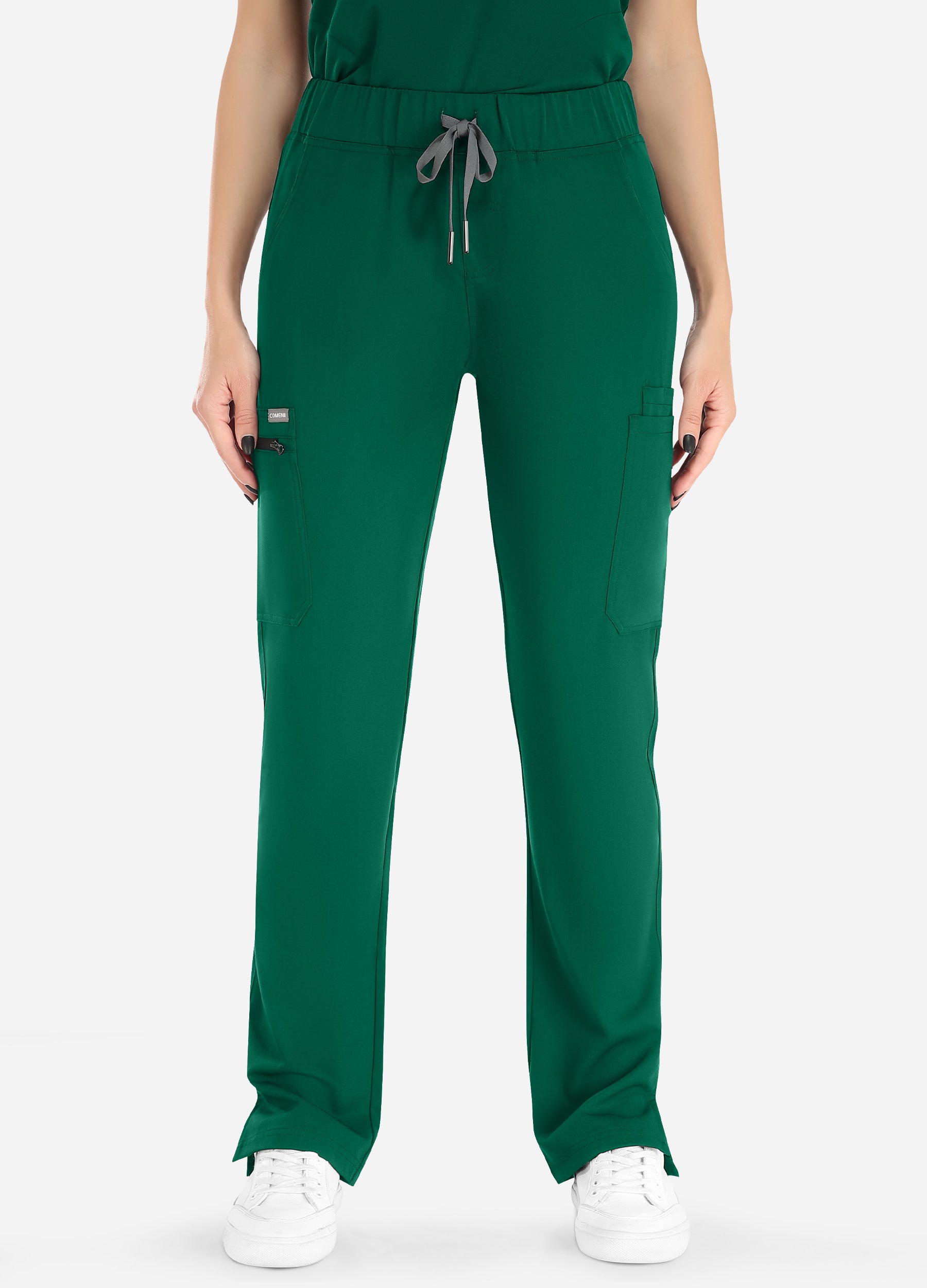 Pantalón médico cónico de 8 bolsillos para mujer