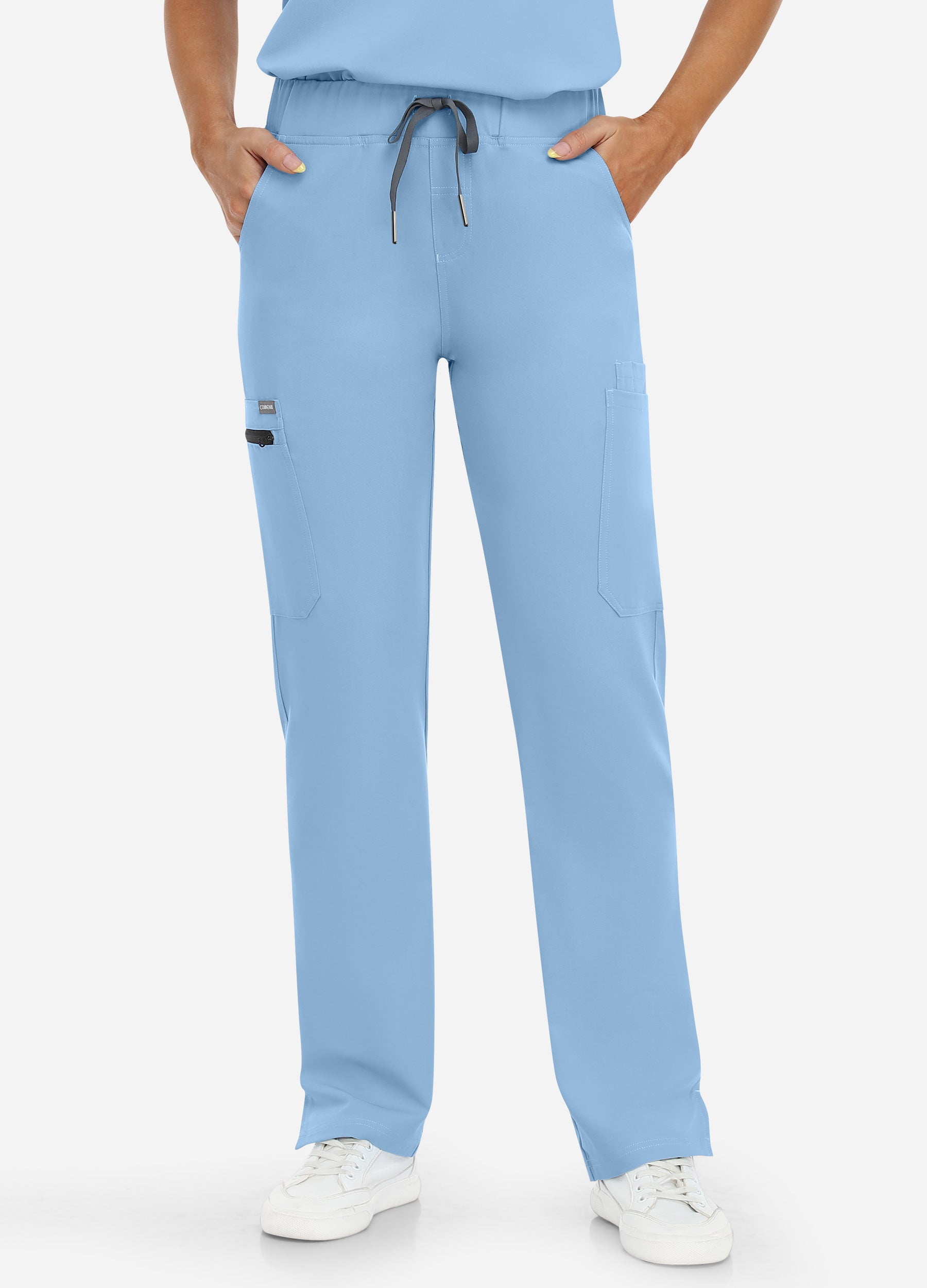 Pantalón médico cónico de 8 bolsillos para mujer