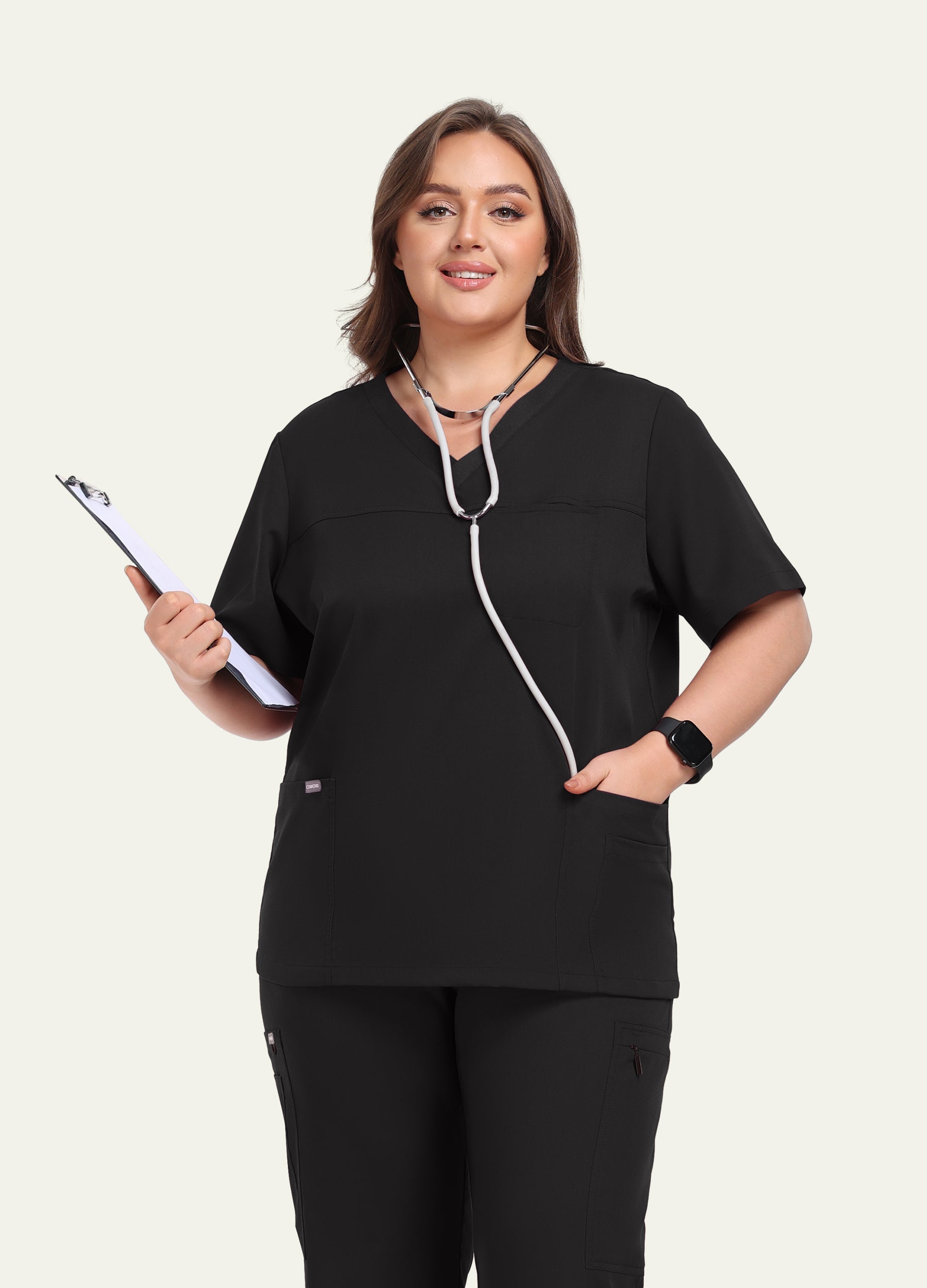 StyleFlex™ Plus Size Scrub Top