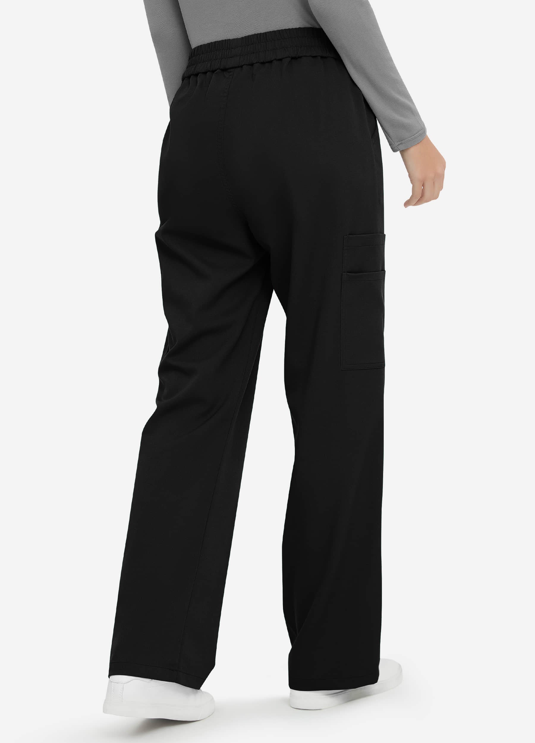 Pantalón médico de pierna recta con cinco bolsillos para mujer