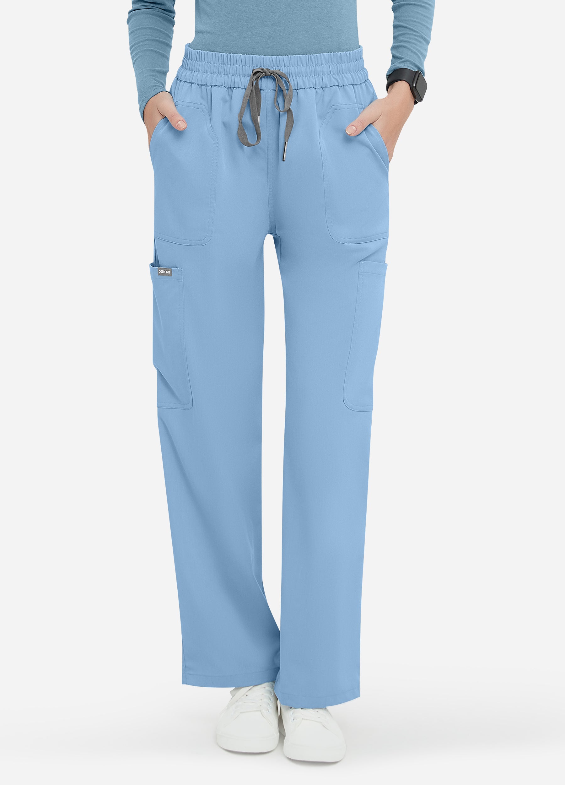 Pantalón médico con 4 bolsillos en la cintura para mujer