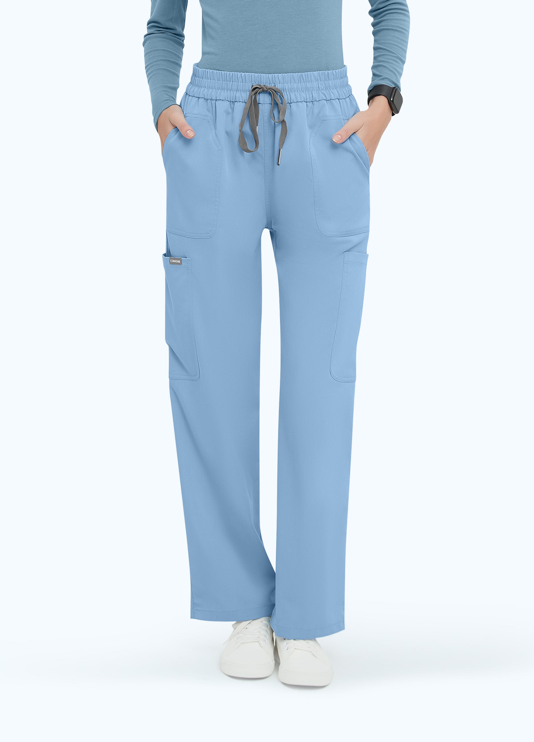 Scrub-Hose mit 4 Taschen und freiem Bund für Damen