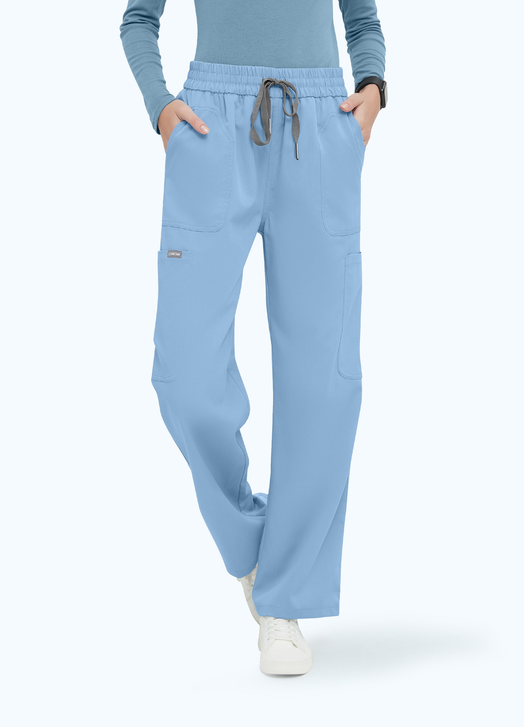 Scrub-Hose mit 4 Taschen und freiem Bund für Damen