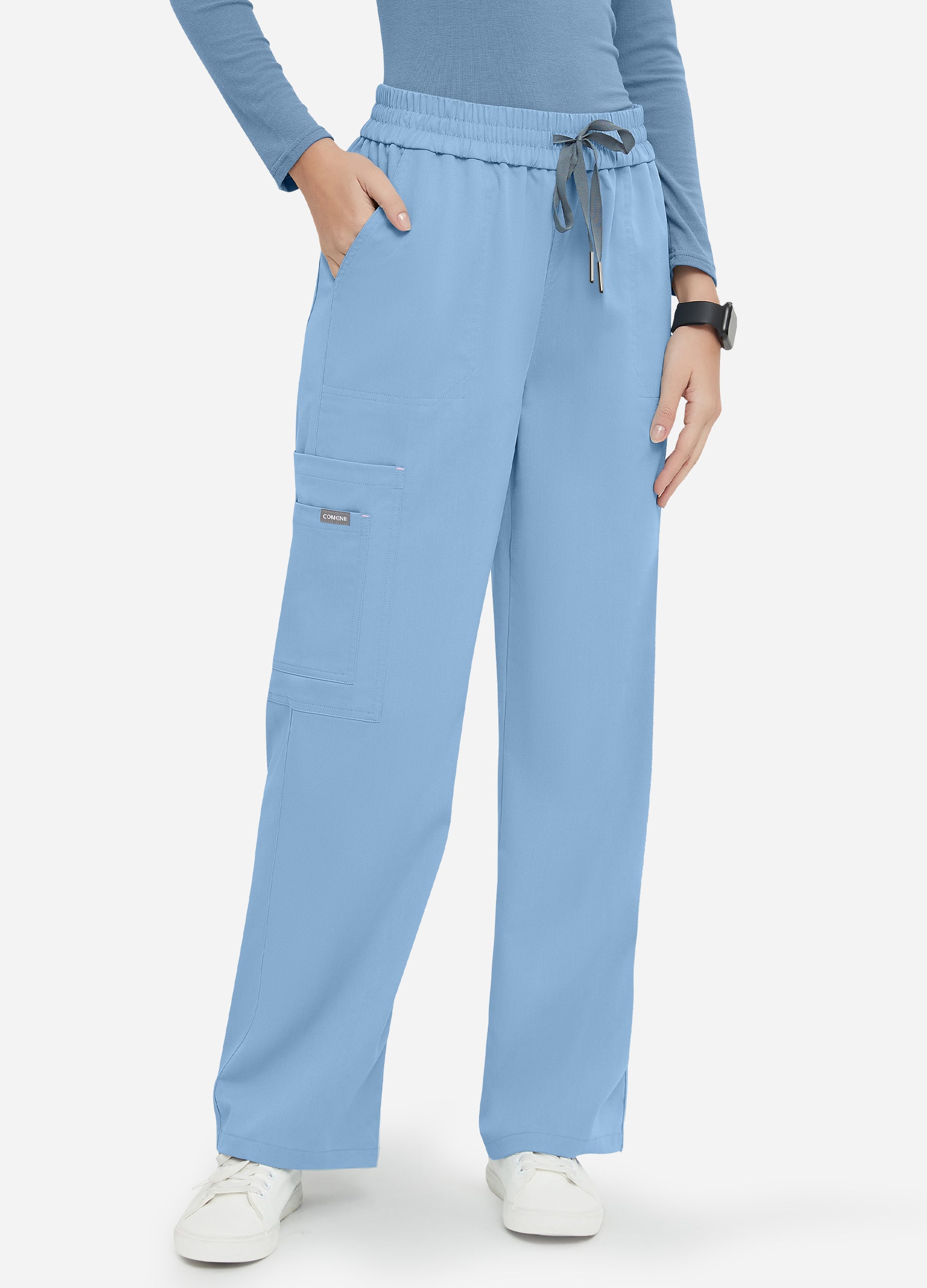 Pantalón médico cargo de 6 bolsillos para mujer