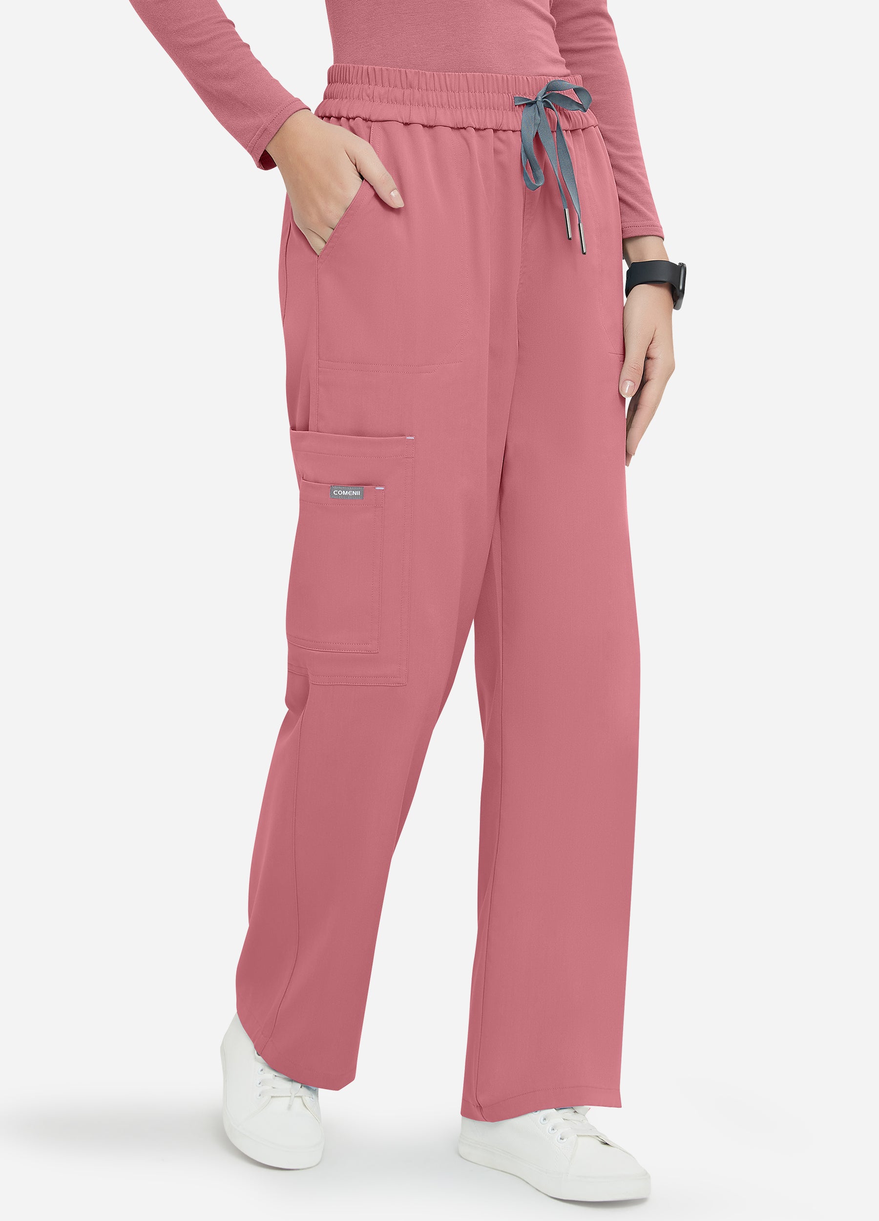 Pantalón médico cargo de 6 bolsillos para mujer