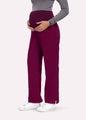Wine Red SoftTouch™ maternity scrub pants front maternity waistband fit by COMENII