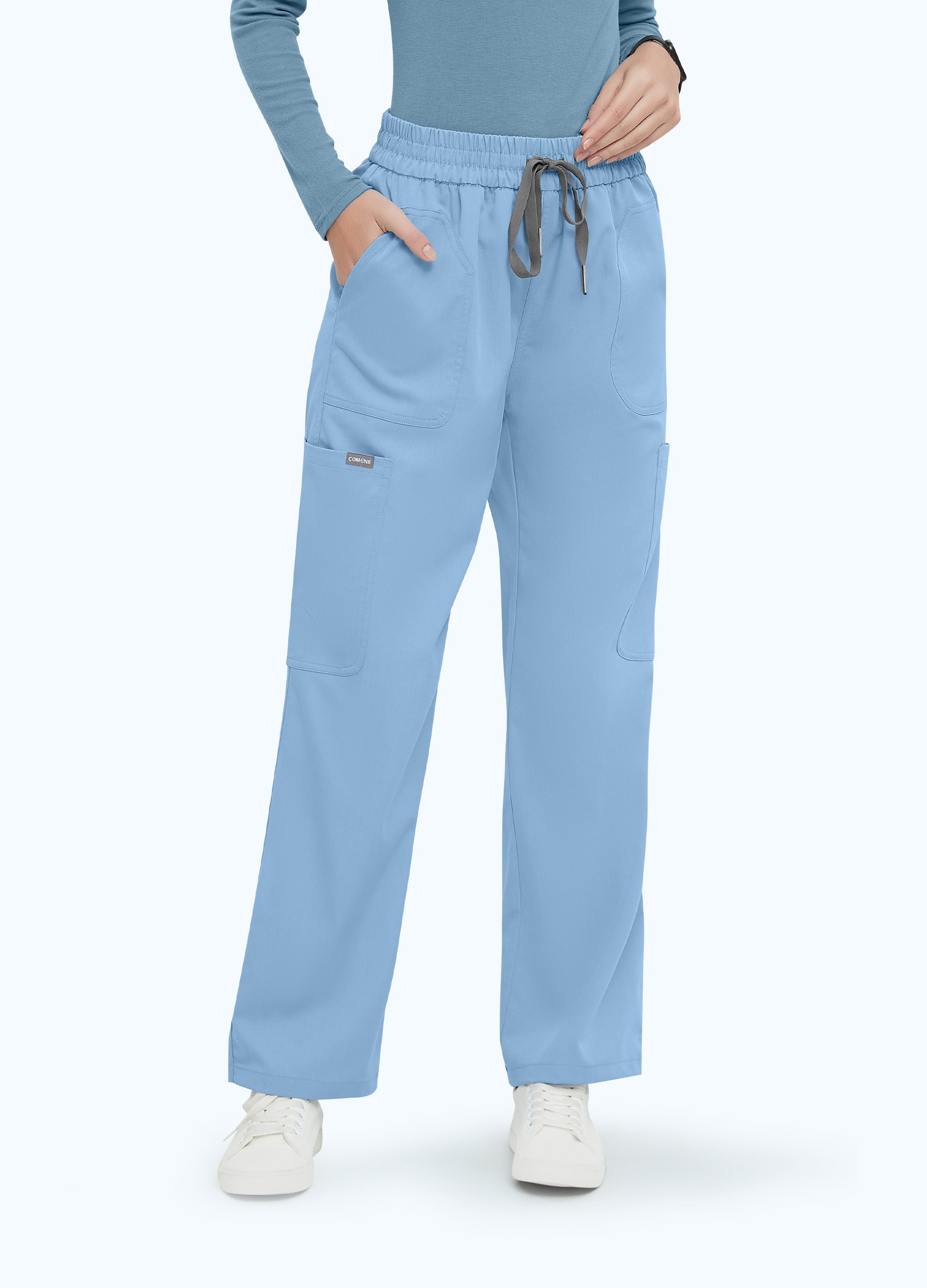 Scrub-Hose mit 4 Taschen und freiem Bund für Damen