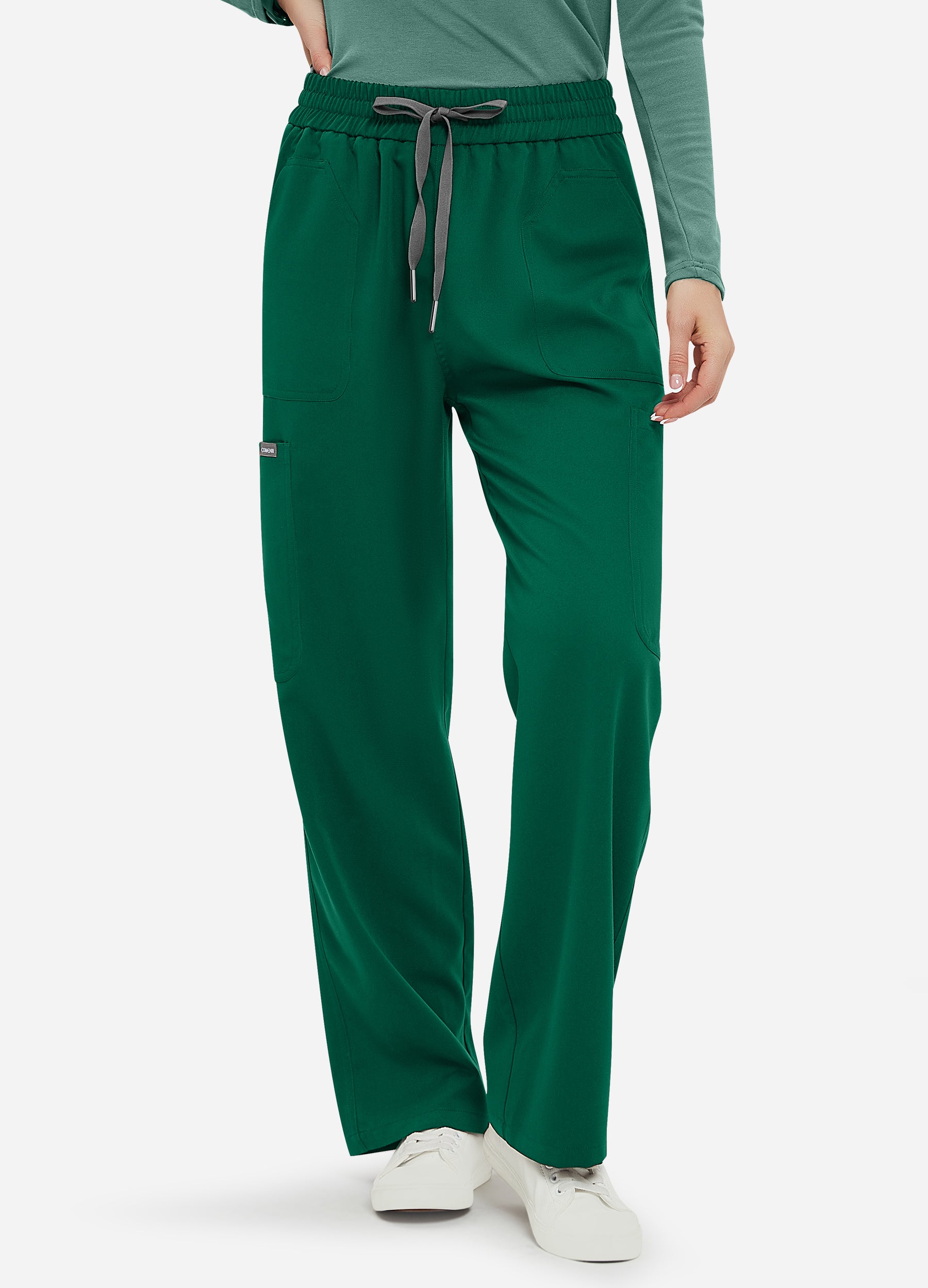 Pantalón médico con 4 bolsillos en la cintura para mujer