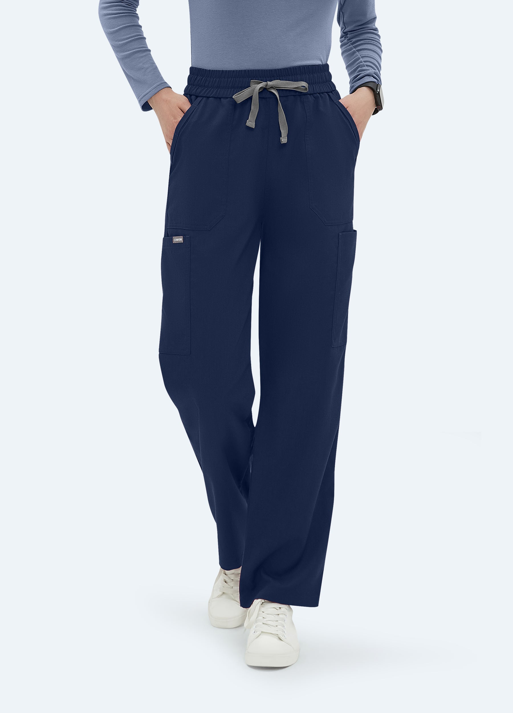 6-Pockets Scrub Straight-Hose für Damen