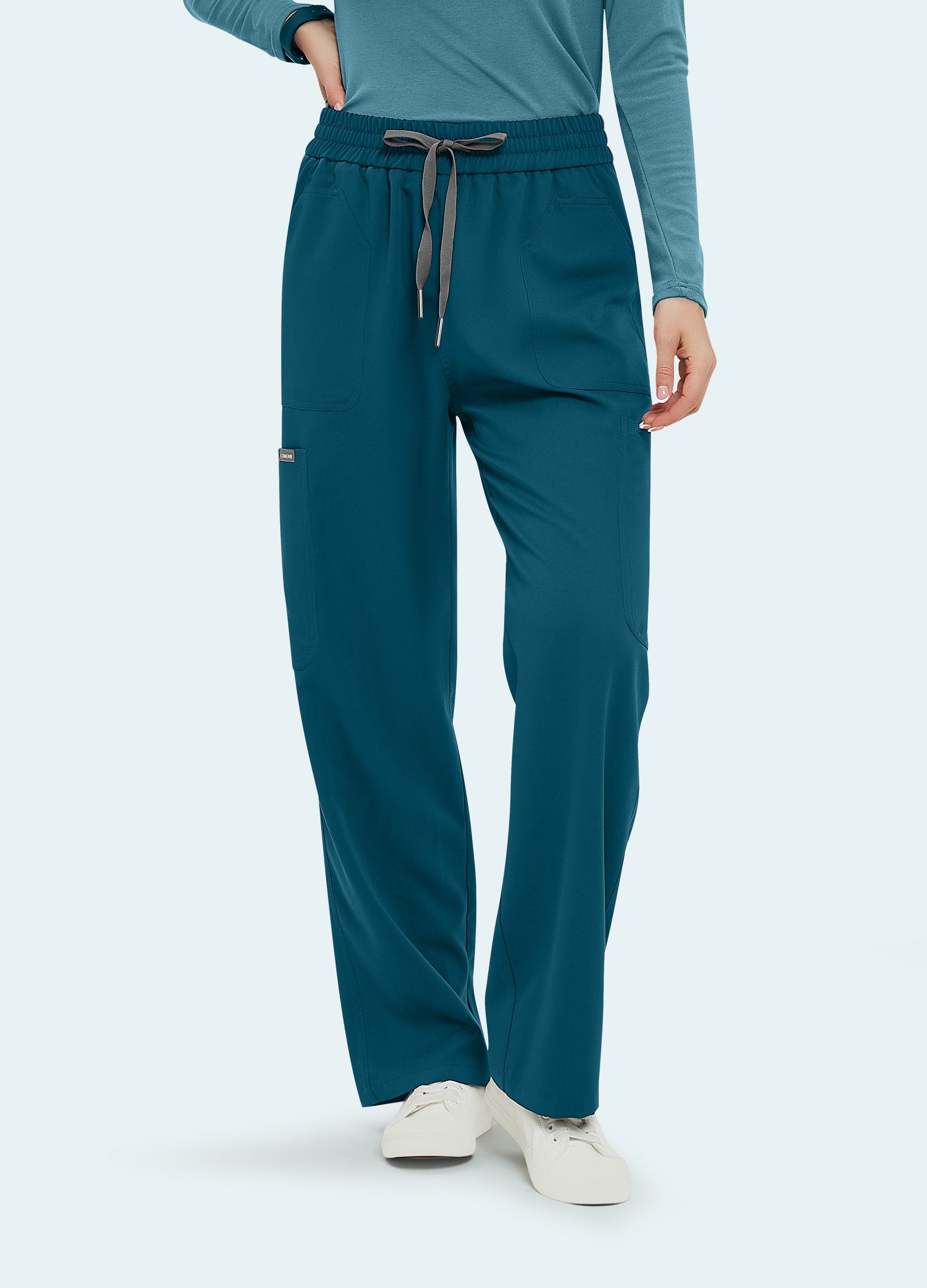 Scrub-Hose mit 4 Taschen und freiem Bund für Damen