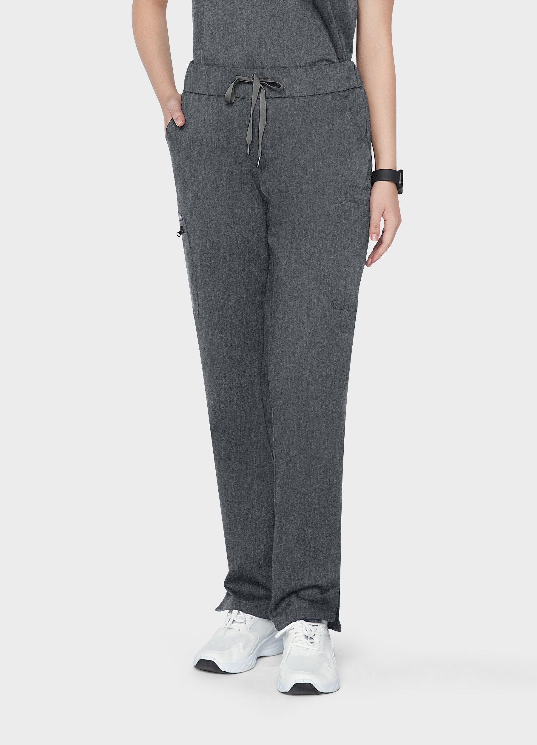 Pantaloni scrub affusolati a 8 tasche da donna