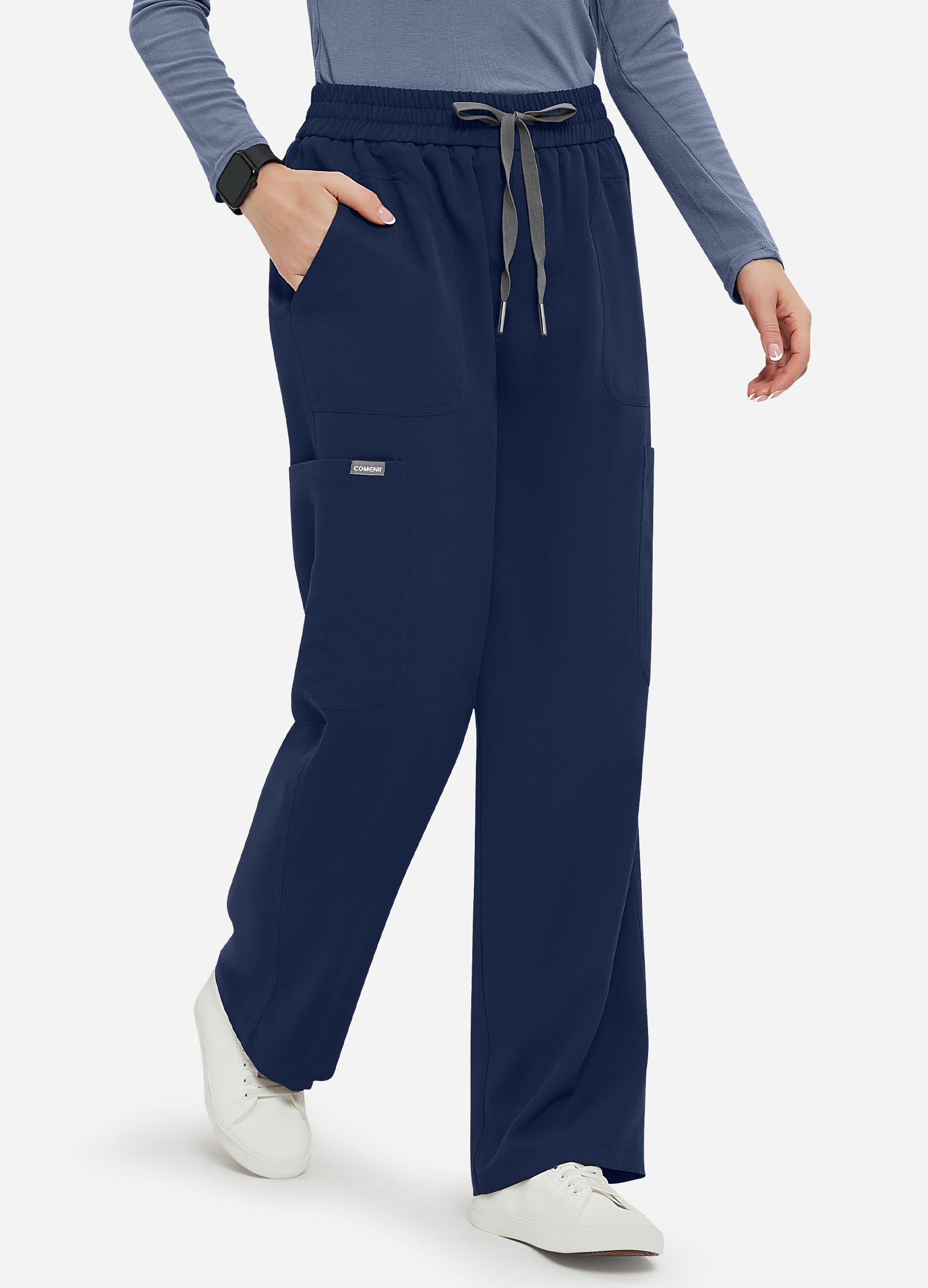 Pantaloni Scrub da donna con cintura libera a 4 tasche