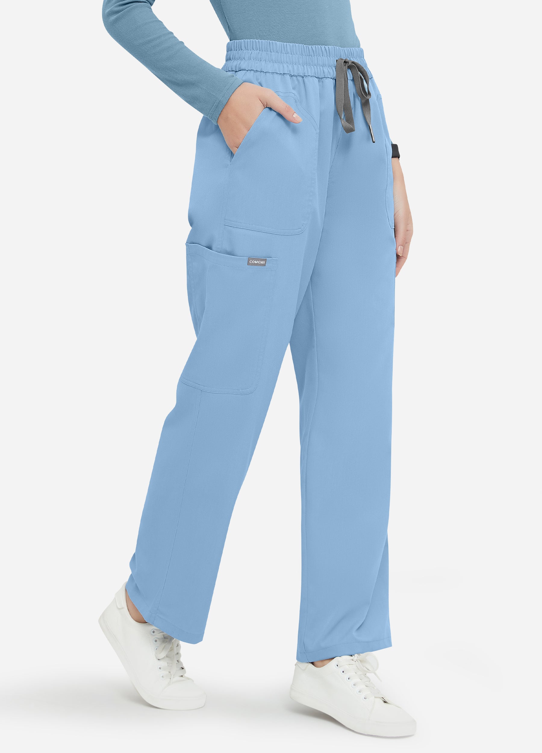 Scrub-Hose mit 4 Taschen und freiem Bund für Damen