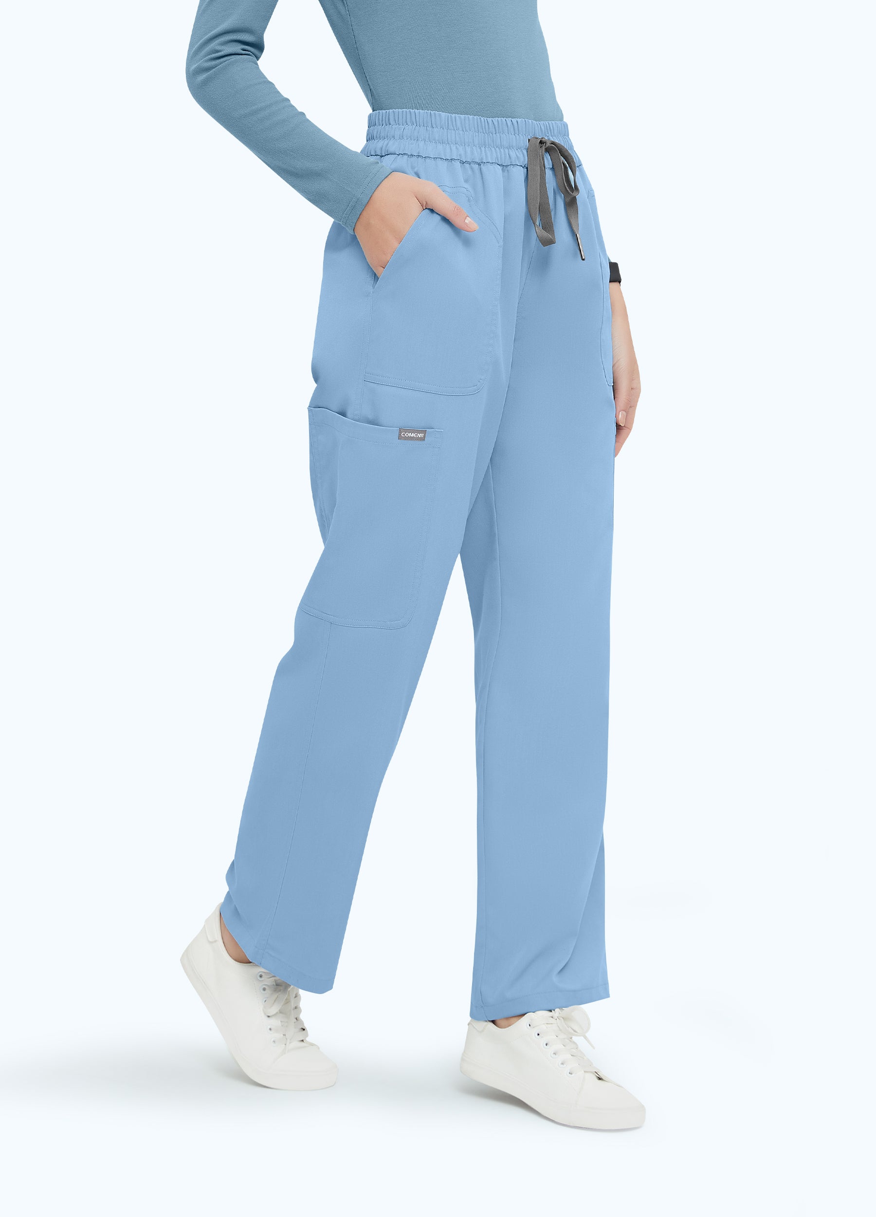 Scrub-Hose mit 4 Taschen und freiem Bund für Damen