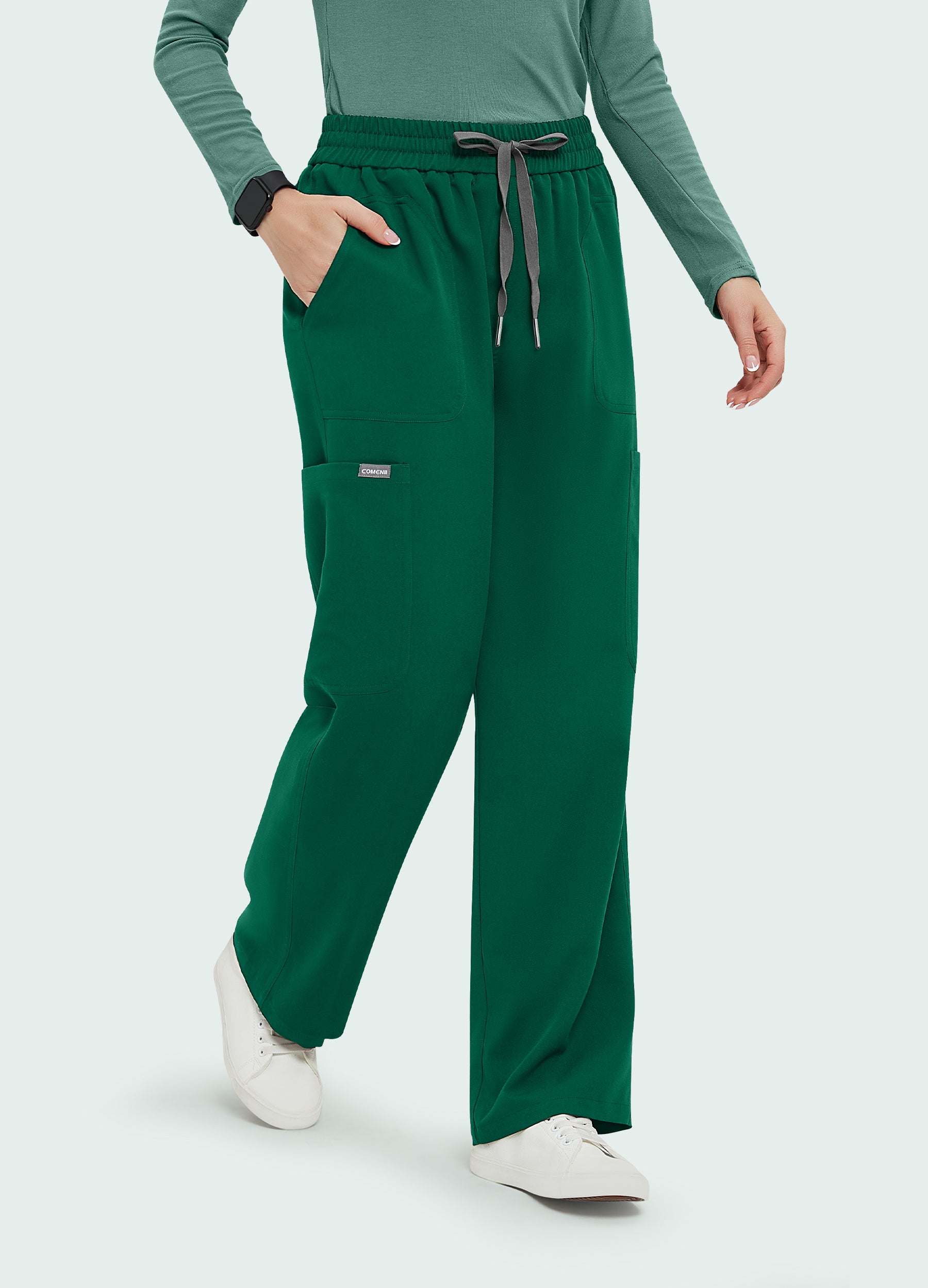 Scrub-Hose mit 4 Taschen und freiem Bund für Damen