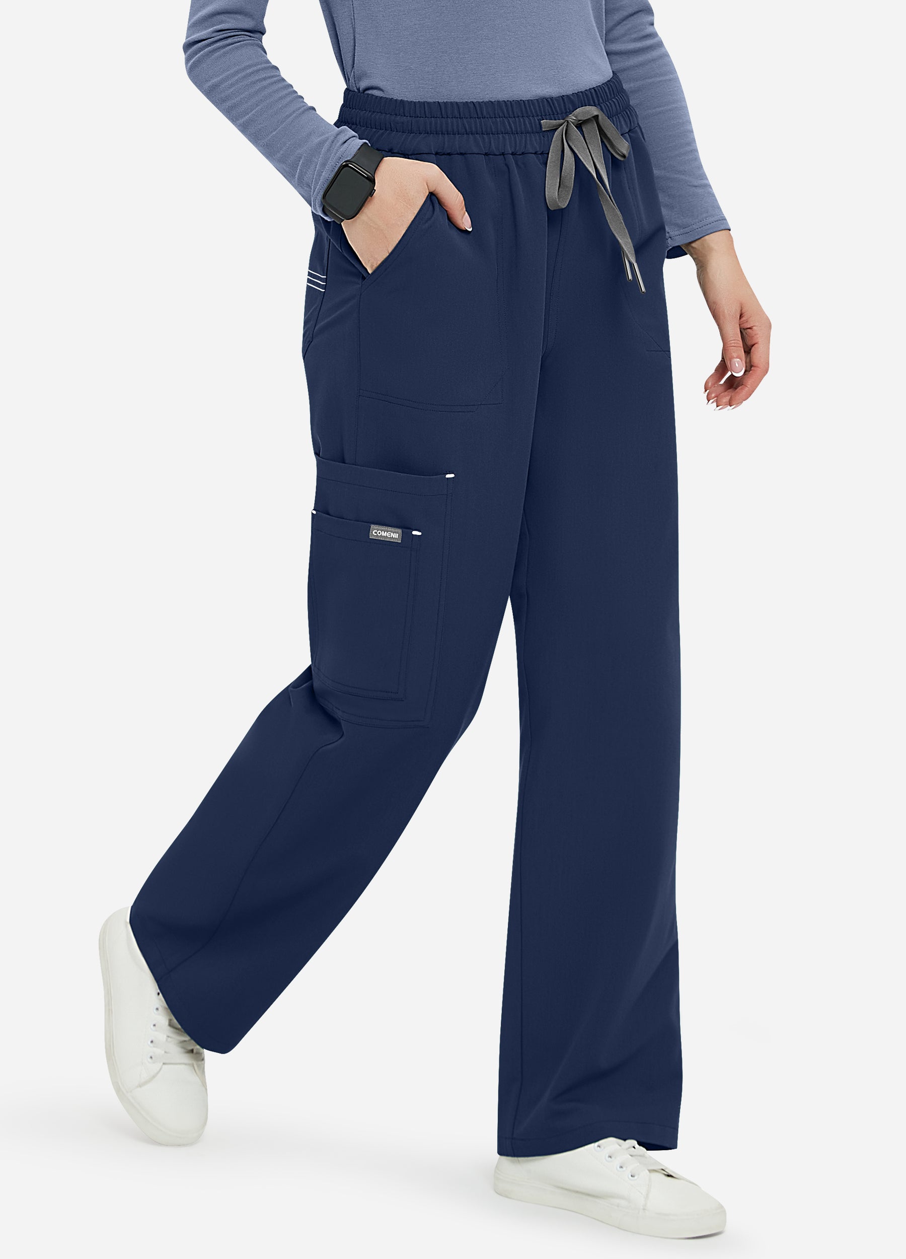 Pantalón médico cargo de 6 bolsillos para mujer