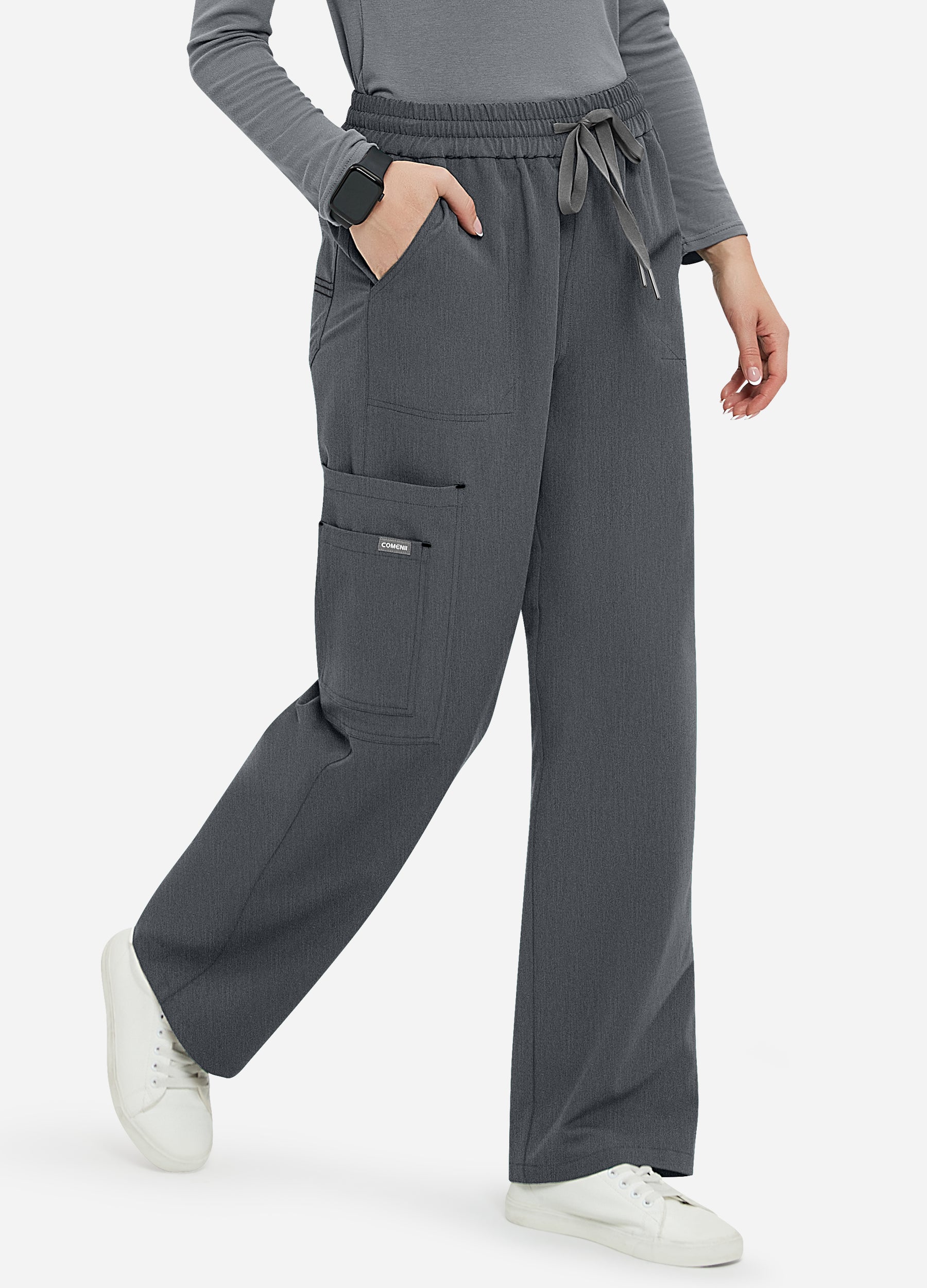 Pantalón médico cargo de 6 bolsillos para mujer