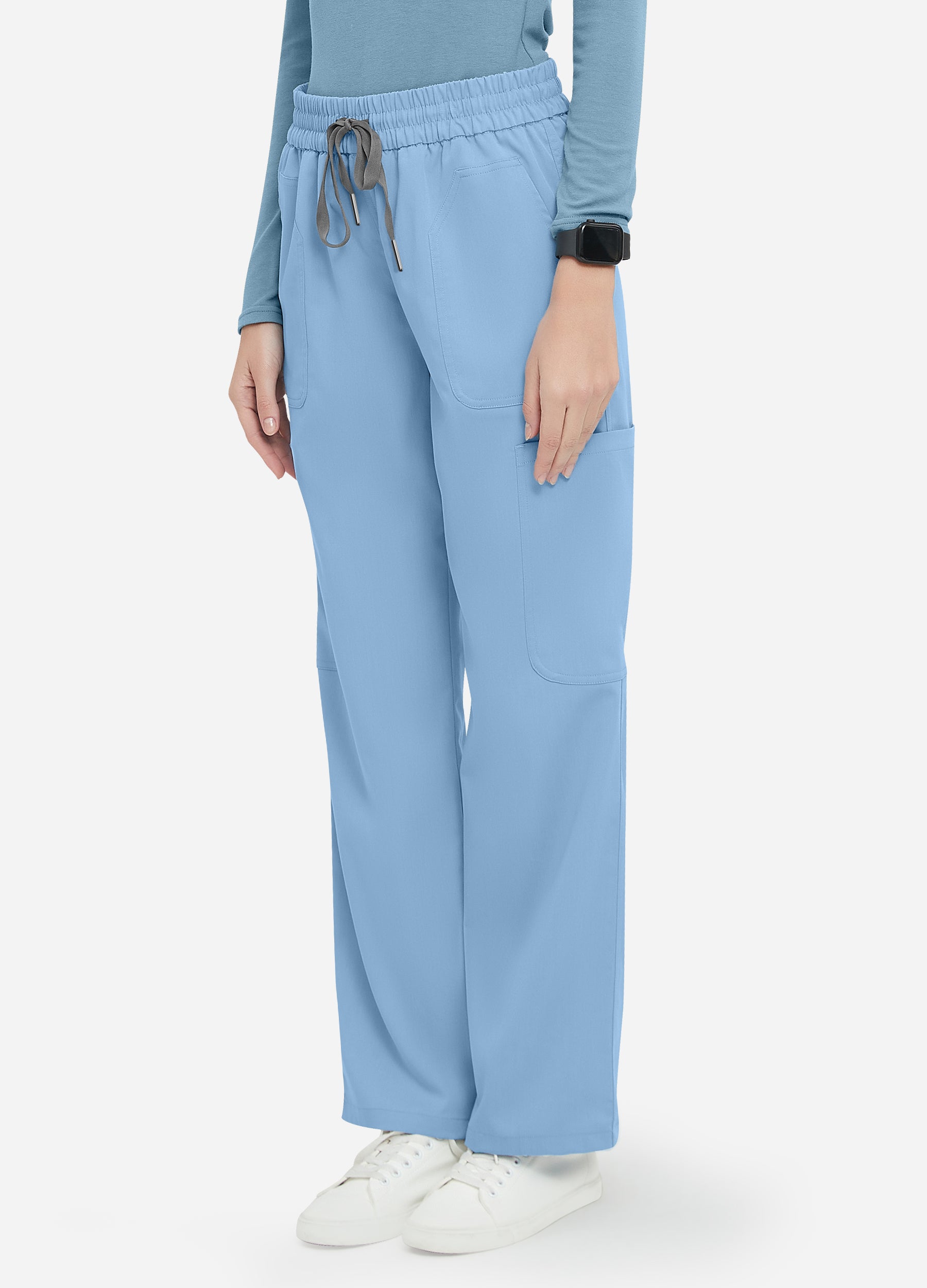 Scrub-Hose mit 4 Taschen und freiem Bund für Damen