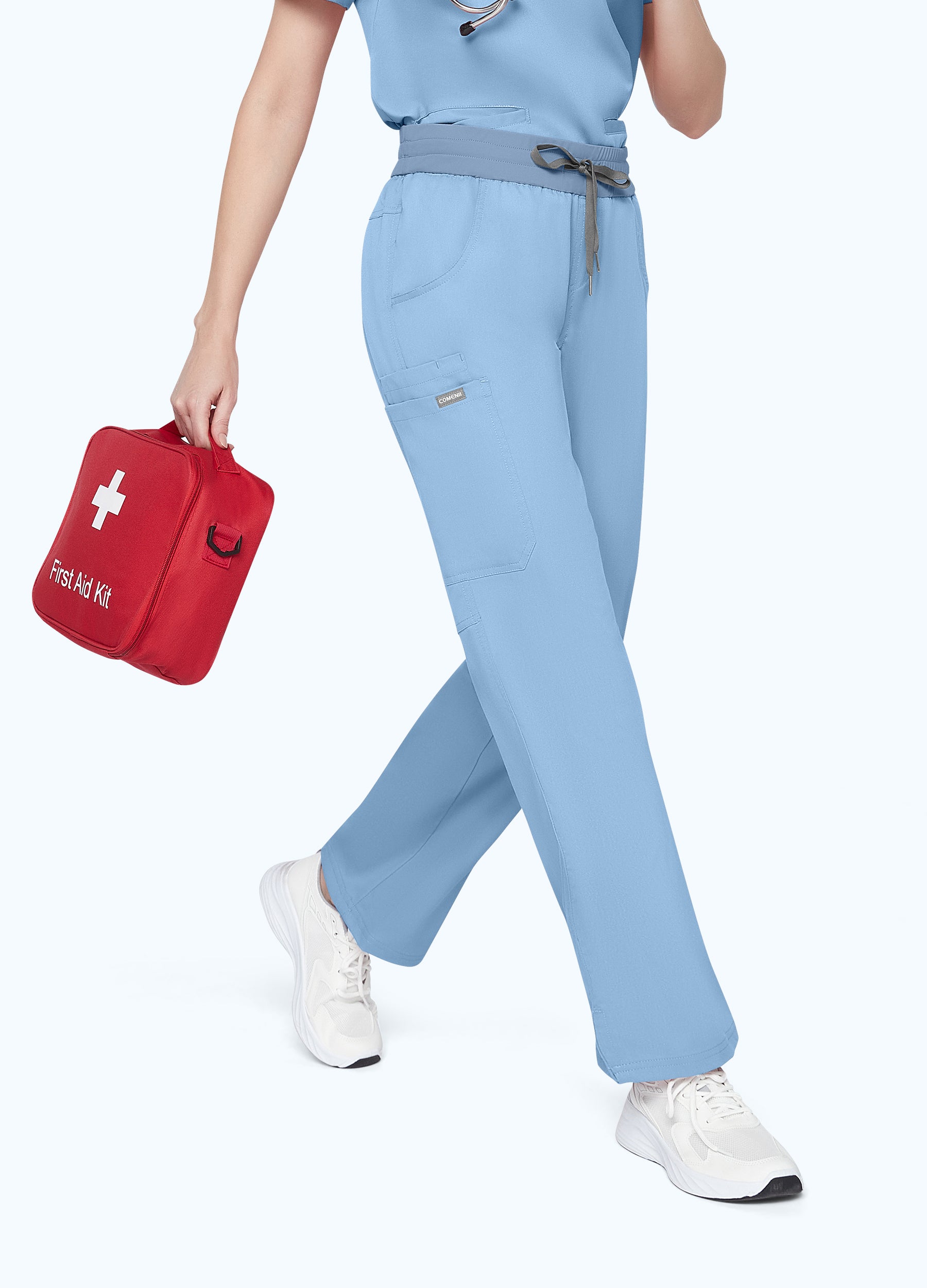 Pantalón médico cargo con 4 bolsillos para mujer