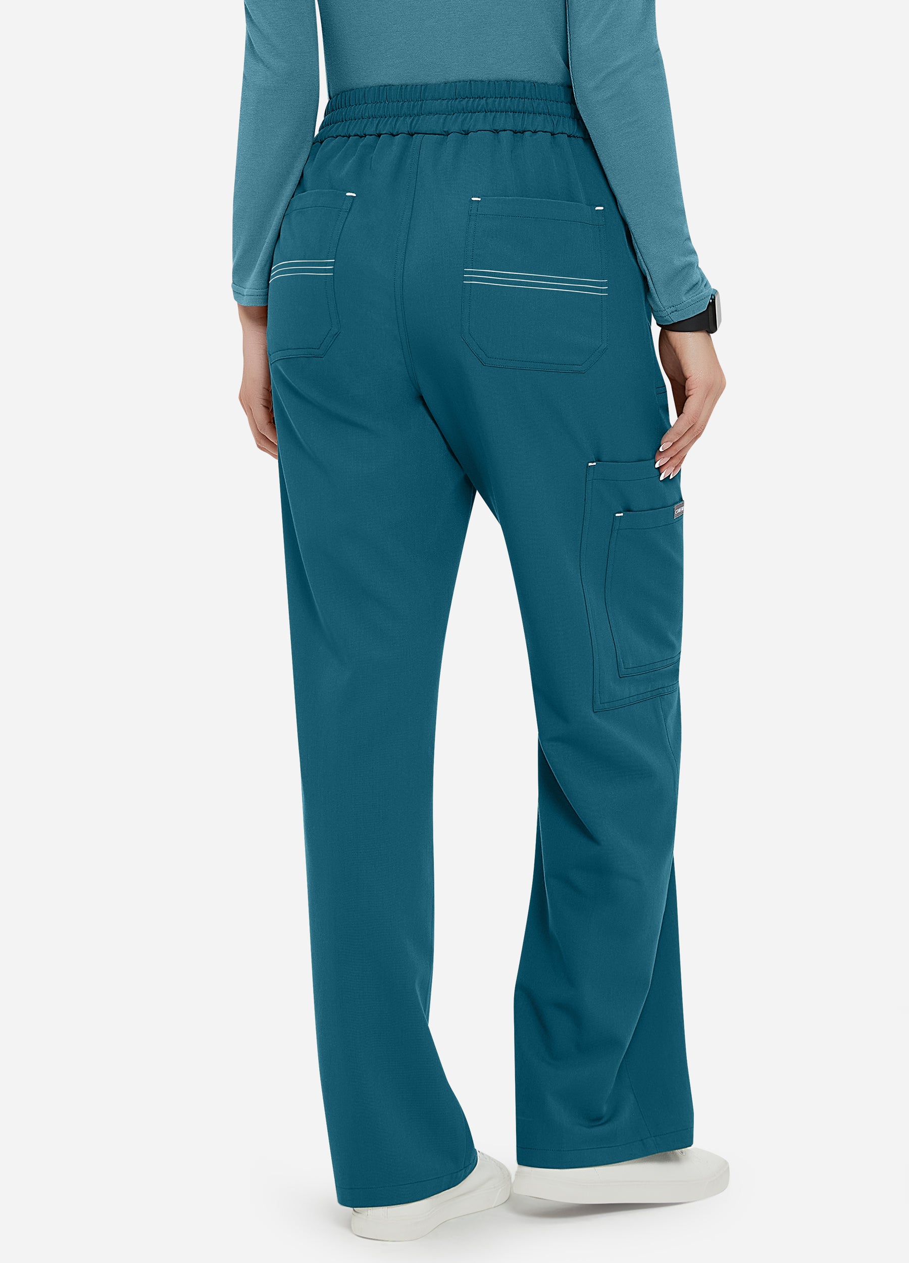 Pantalón médico cargo de 6 bolsillos para mujer