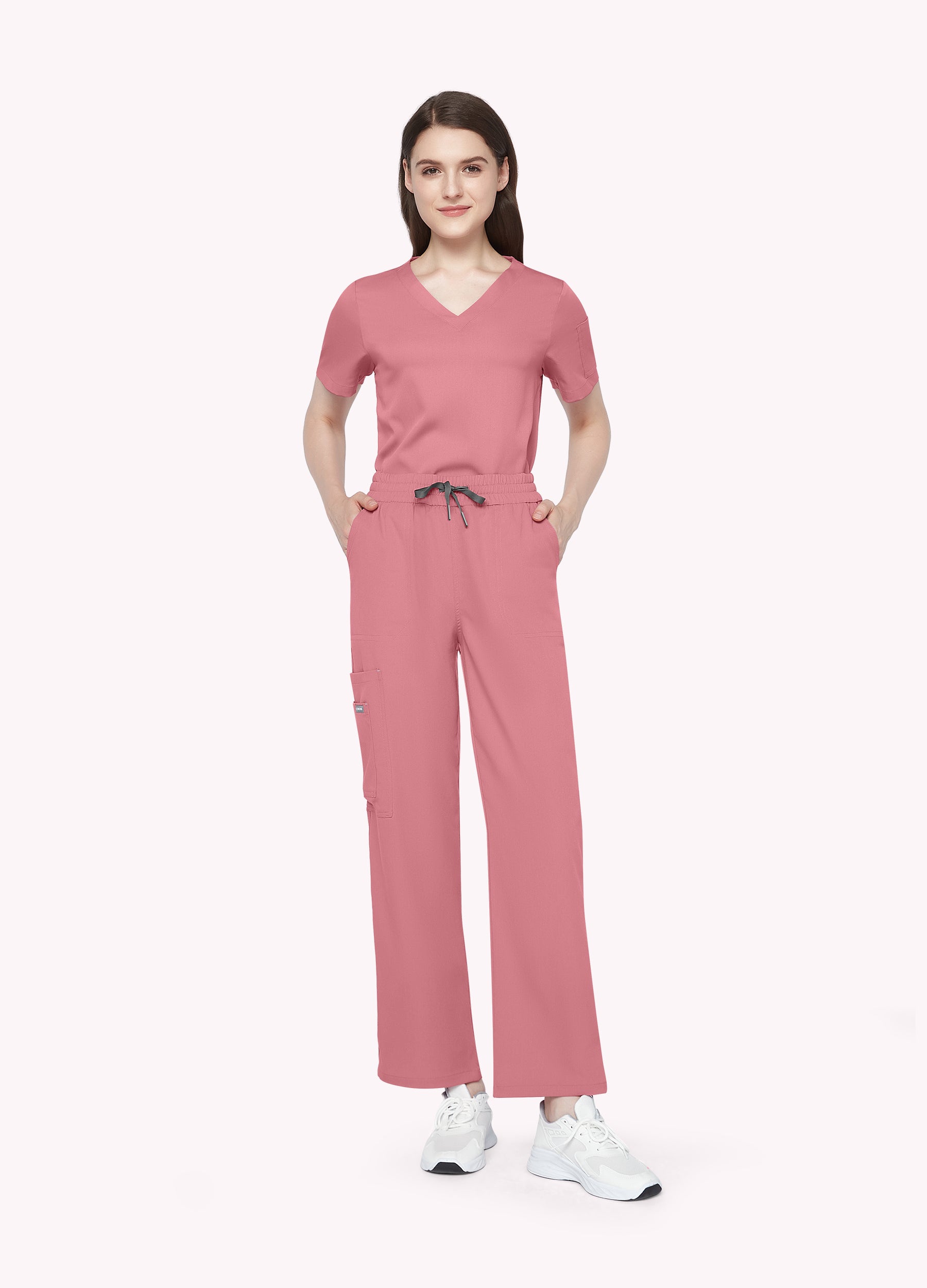 Pantalón médico cargo de 6 bolsillos para mujer