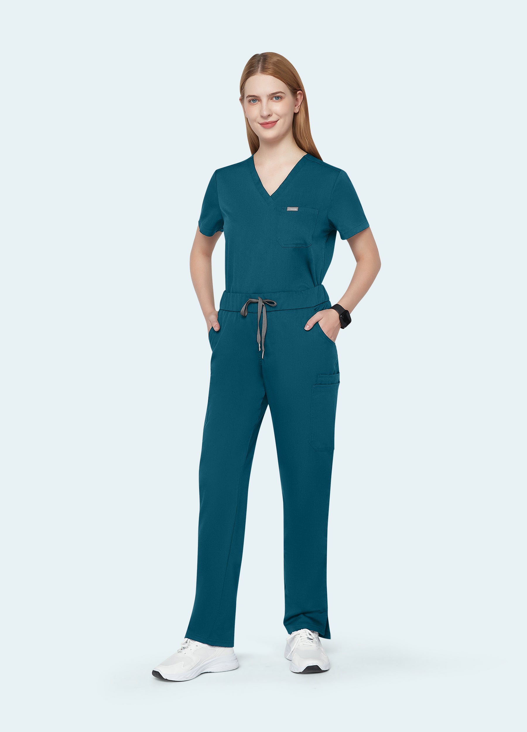 8-Pocket Tapered Scrub-Hose für Damen