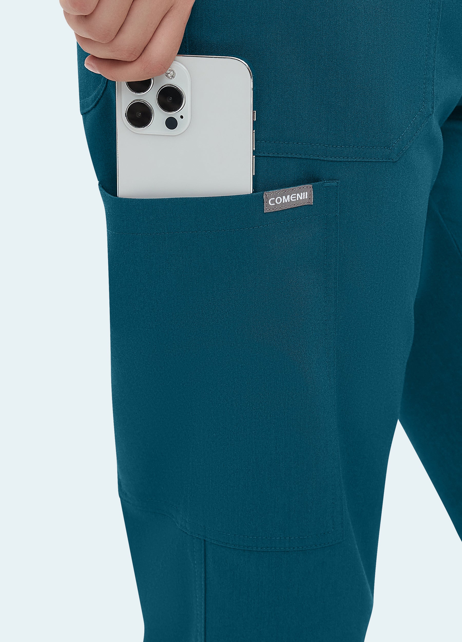 Pantalón recto médico de 6 bolsillos para mujer