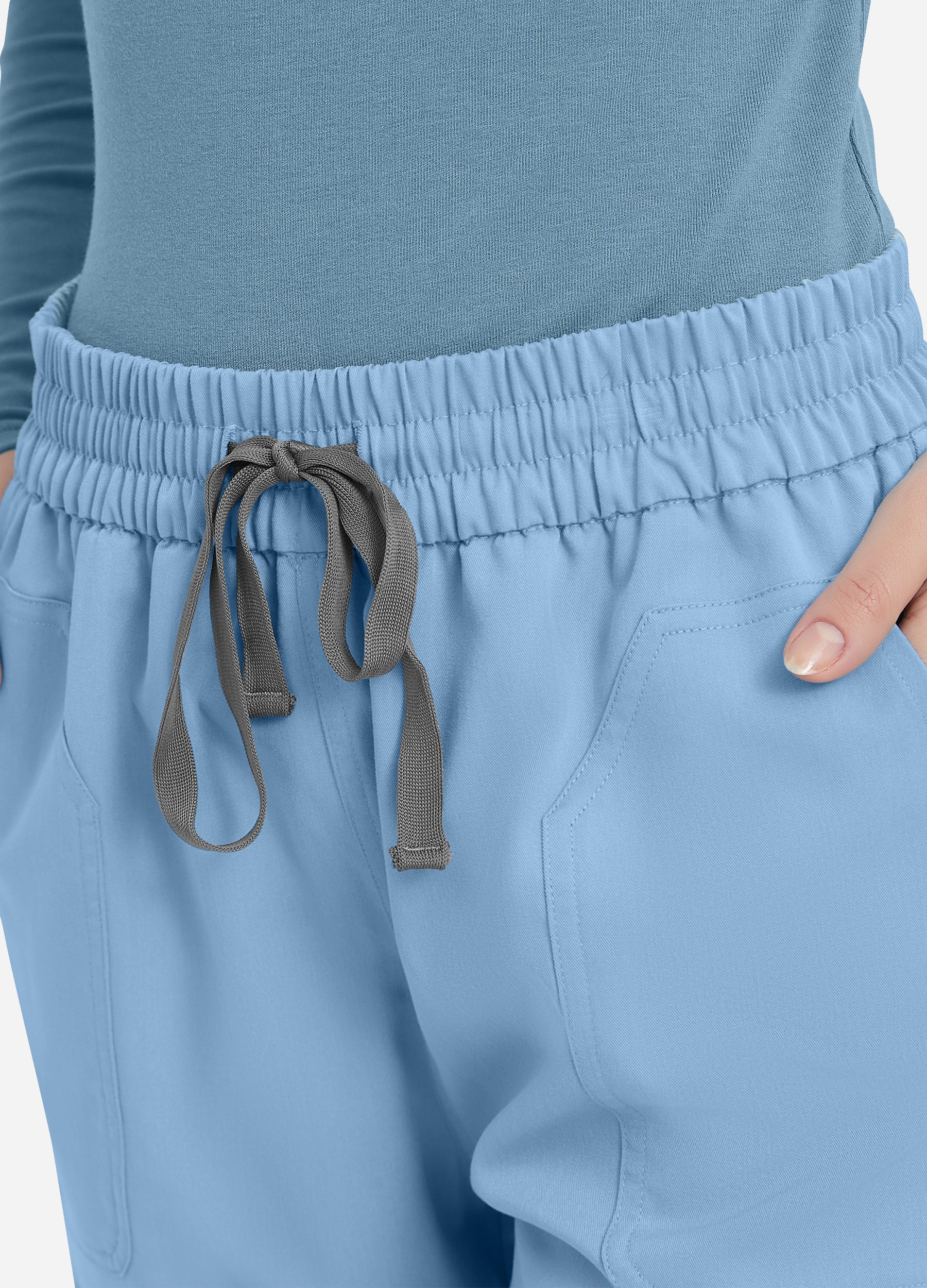 Pantalón médico con 4 bolsillos en la cintura para mujer