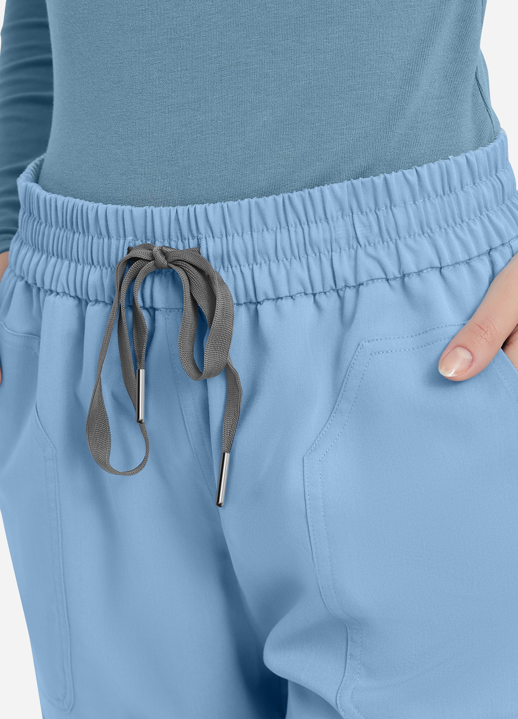 Pantalón médico con 4 bolsillos en la cintura para mujer