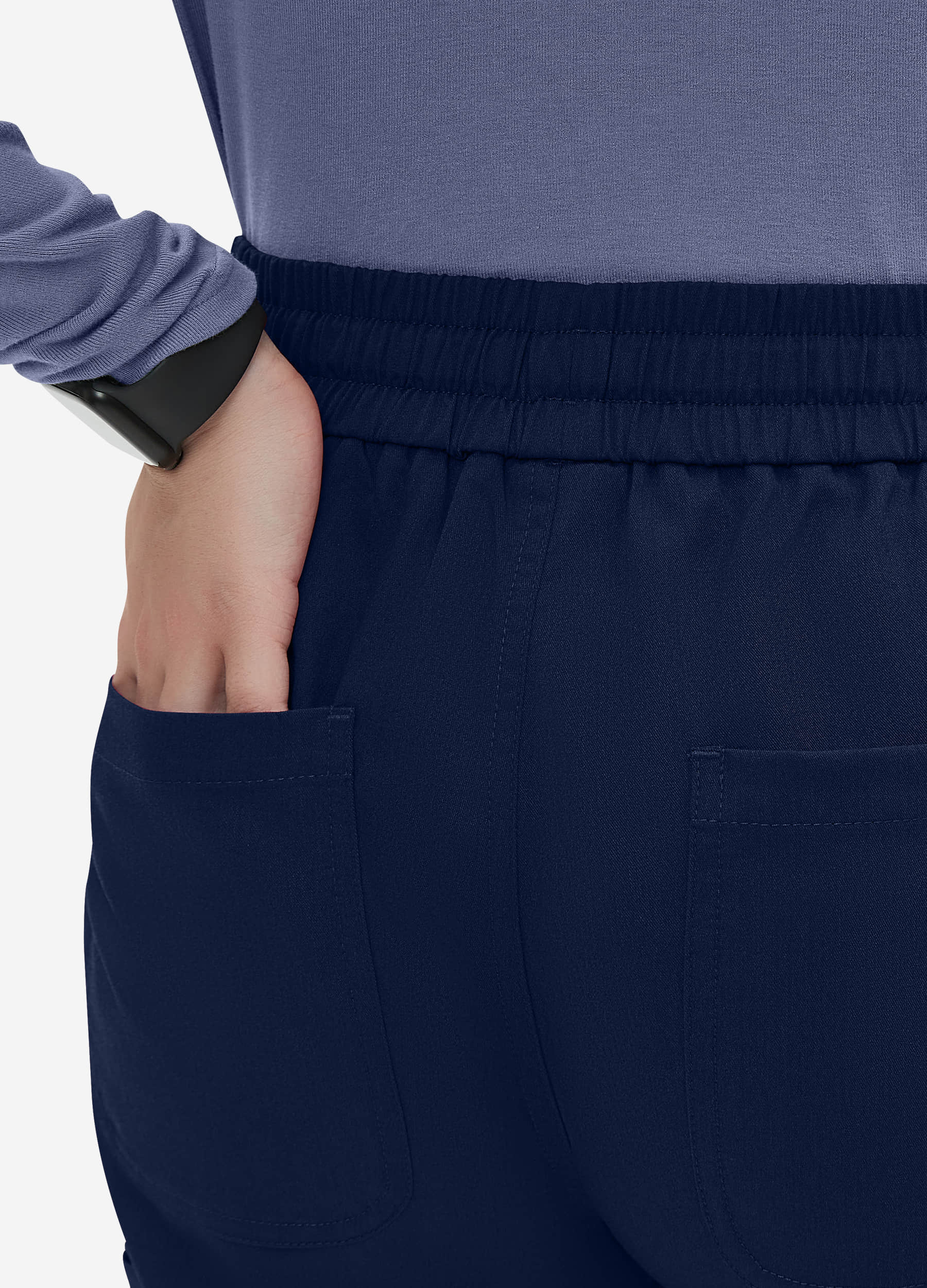 Pantalón recto médico de 6 bolsillos para mujer