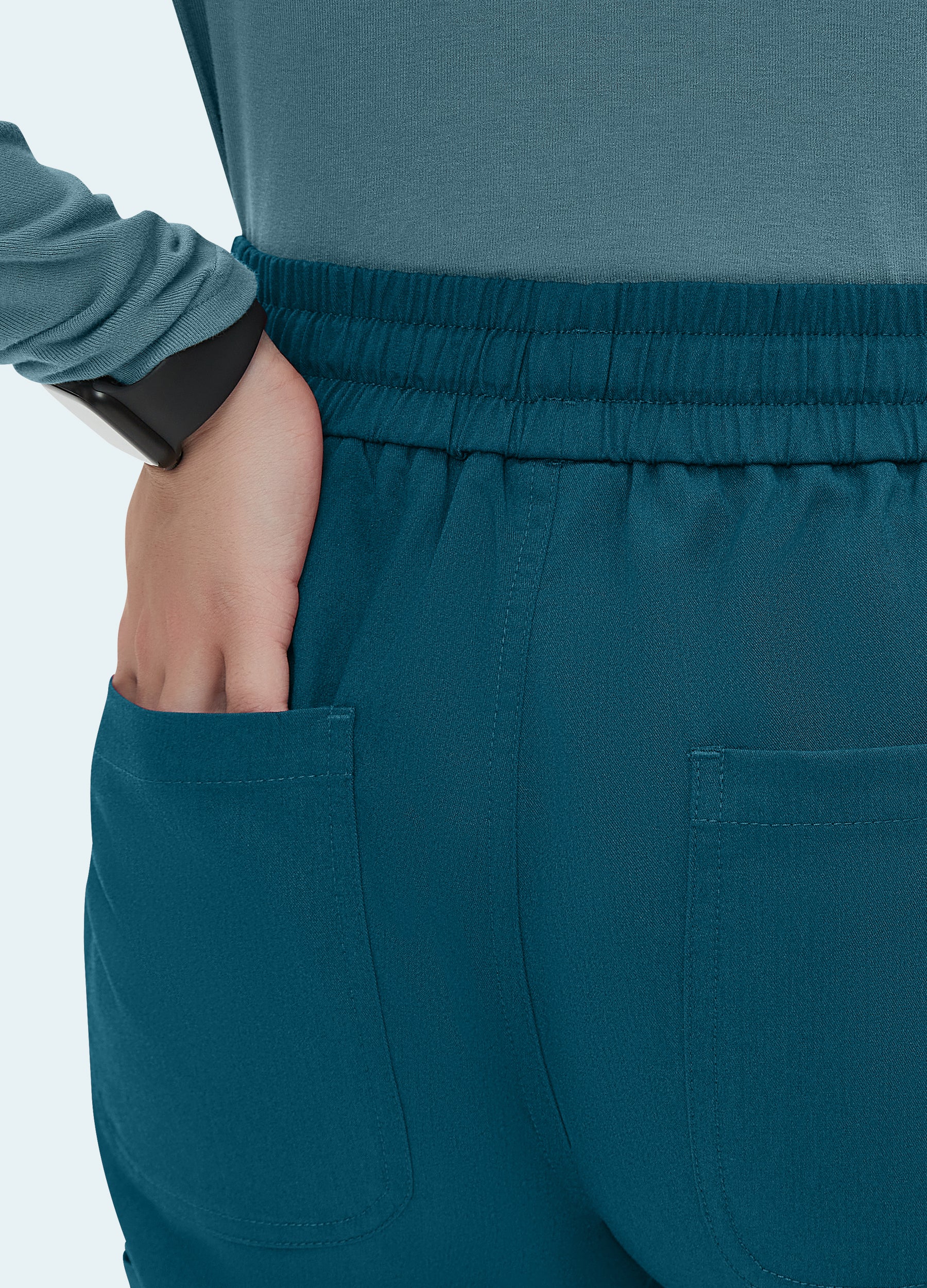 Pantalón recto médico de 6 bolsillos para mujer