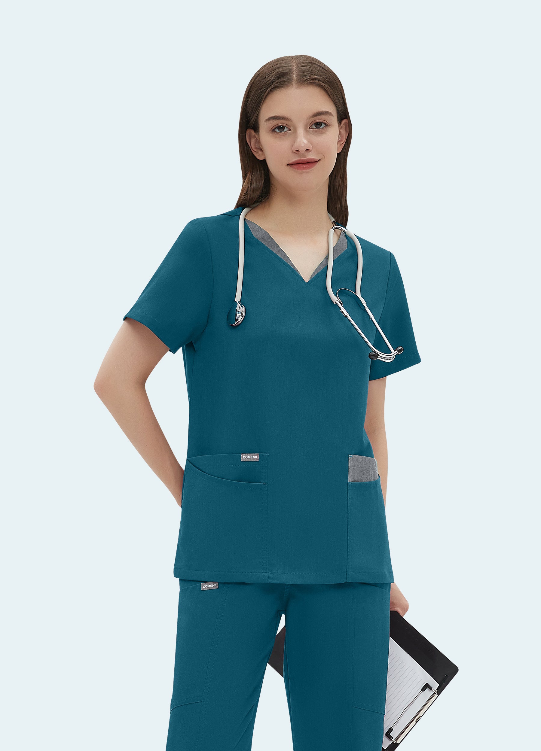 StyleFlex™ Double-Layer Colors Scrub Top