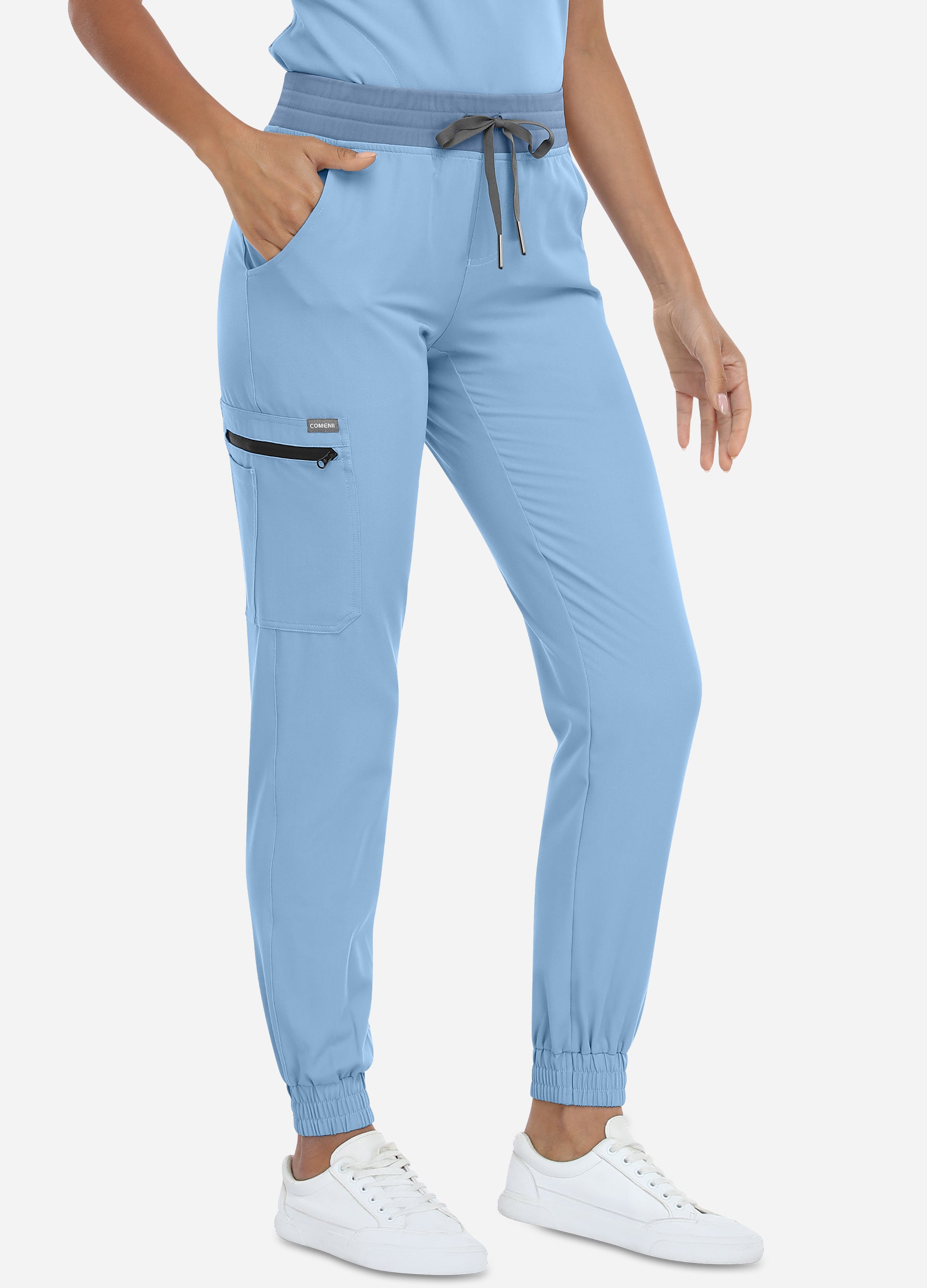 Pantaloni da jogging da donna per il tempo libero Scrub a 4 tasche