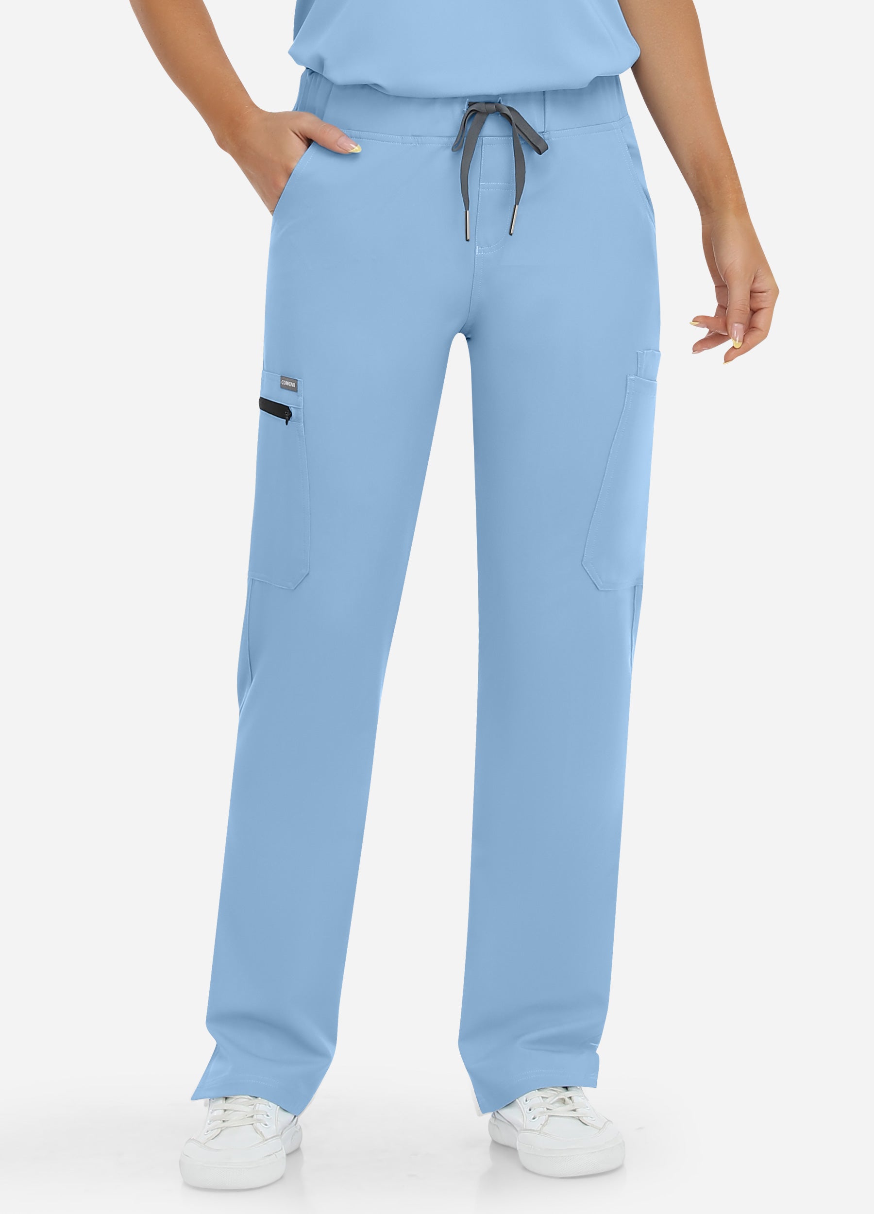 Pantalón médico cónico de 8 bolsillos para mujer