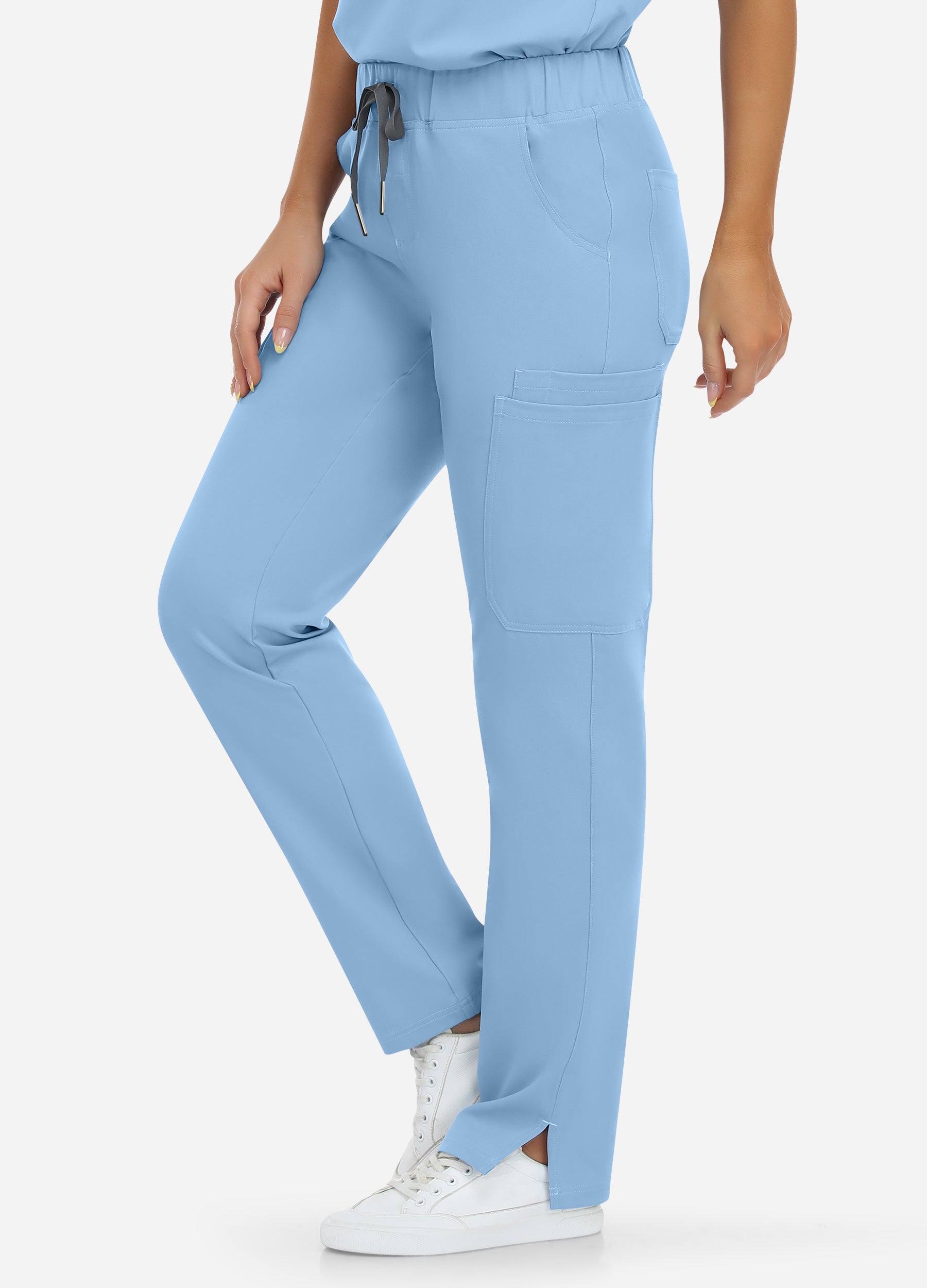 Pantalón médico cónico de 8 bolsillos para mujer