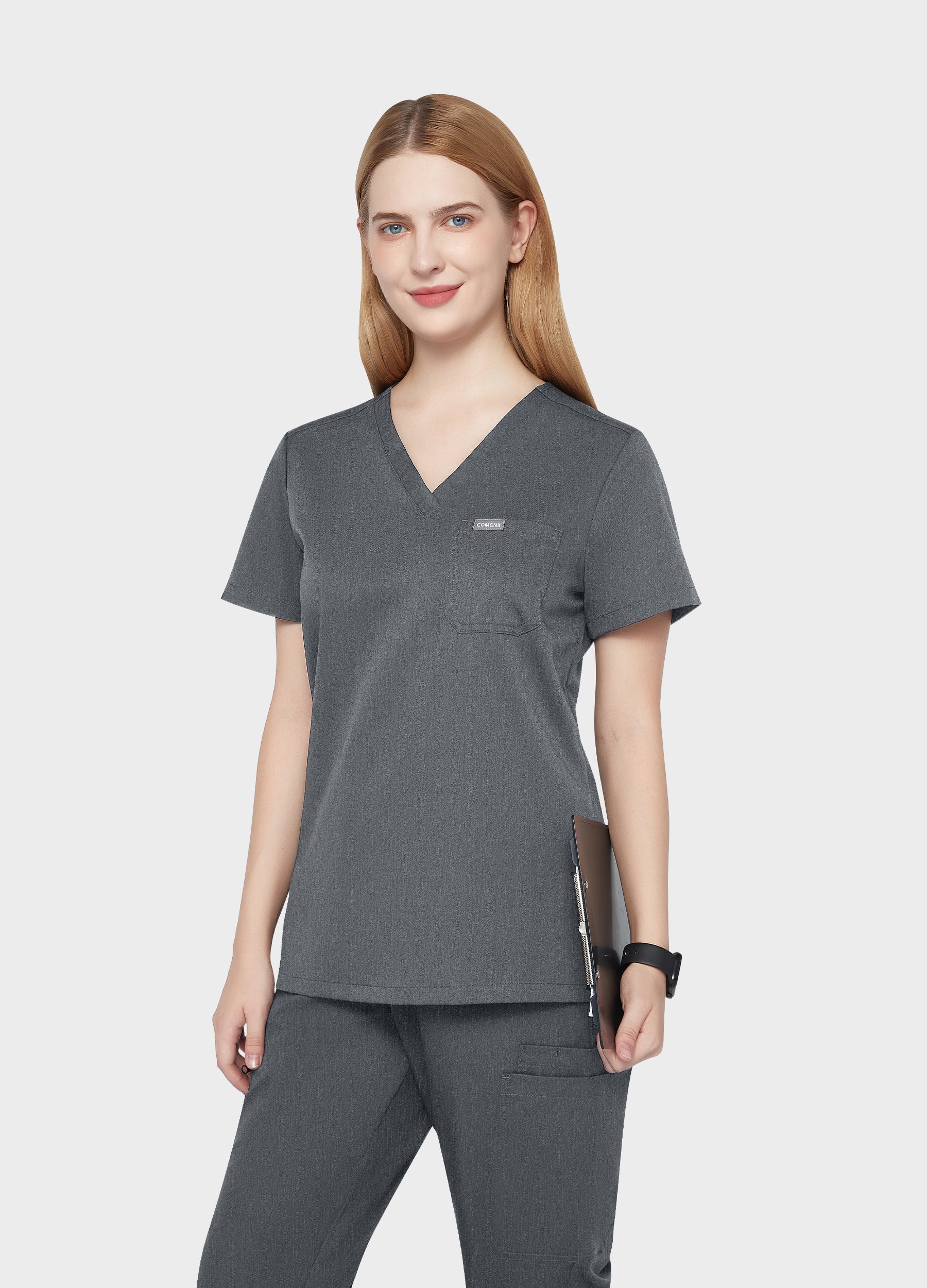 Top scrub moderno da donna con 1 tasca