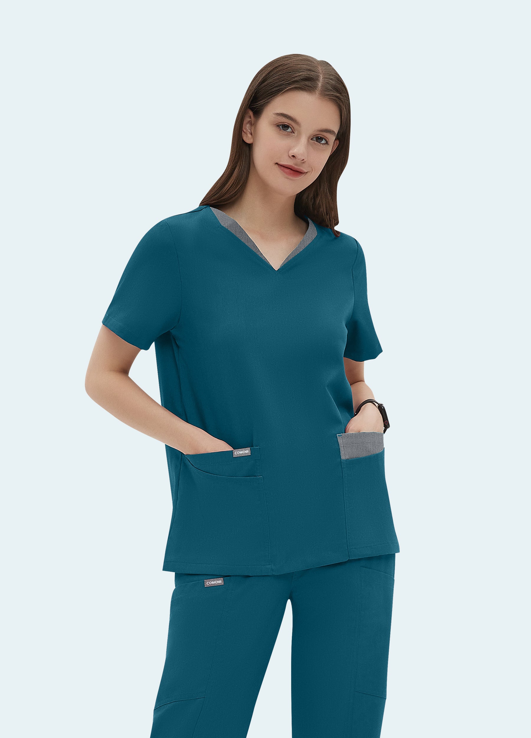 StyleFlex™ Double-Layer Colors Scrub Top